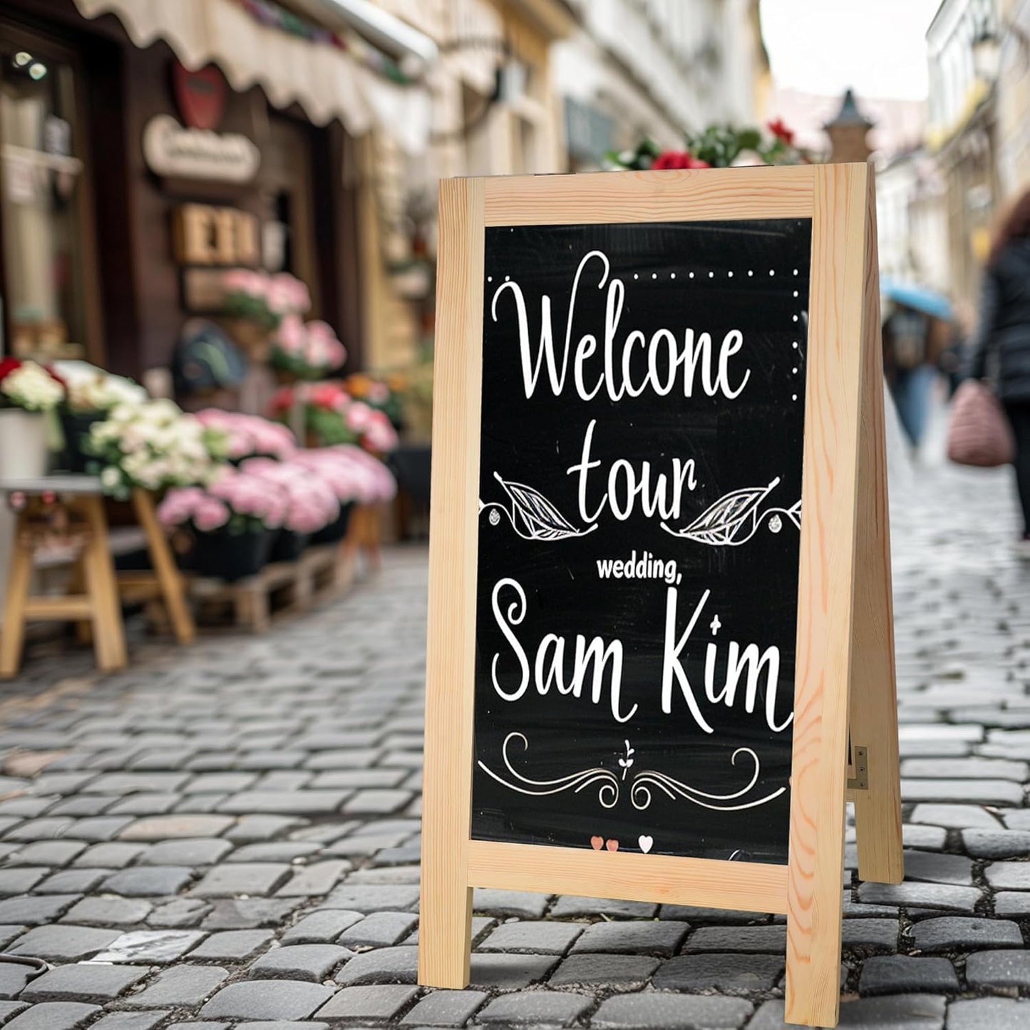 20x40 Inch Chalk Board Sign, Chalkboard Signs, A Frame Menu Easel, Sandwich Outdoor Large Standing Blackboard, Business for Outside Businesses Sidewalk - Pizarras Pizarrones Negocios
