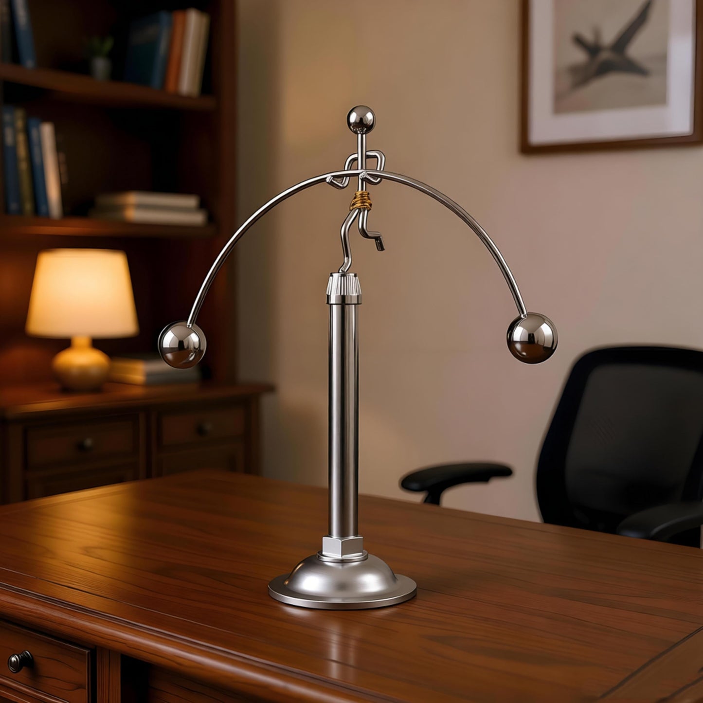 Sunnytech Steel Balance Toy Weightlifter Kinetic Art Balance Toy Balancing Decompressive Science Psychology Home Offic Decor Desk Decor WJ049