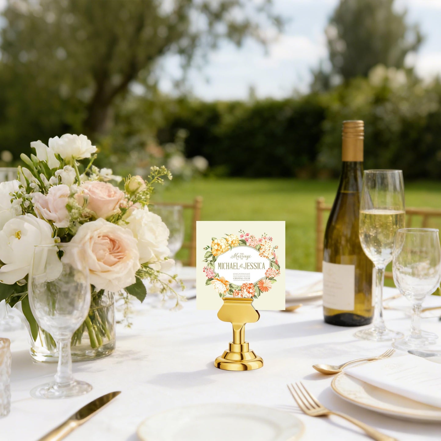 Urban Deco 24 Pieces Table Card Holder Place Card Holders 1.7 inches Gold Steel Card Holders for Photos, Food Signs, Memo Notes, Weddings, Restaurants, Birthday(Gold 24PK)