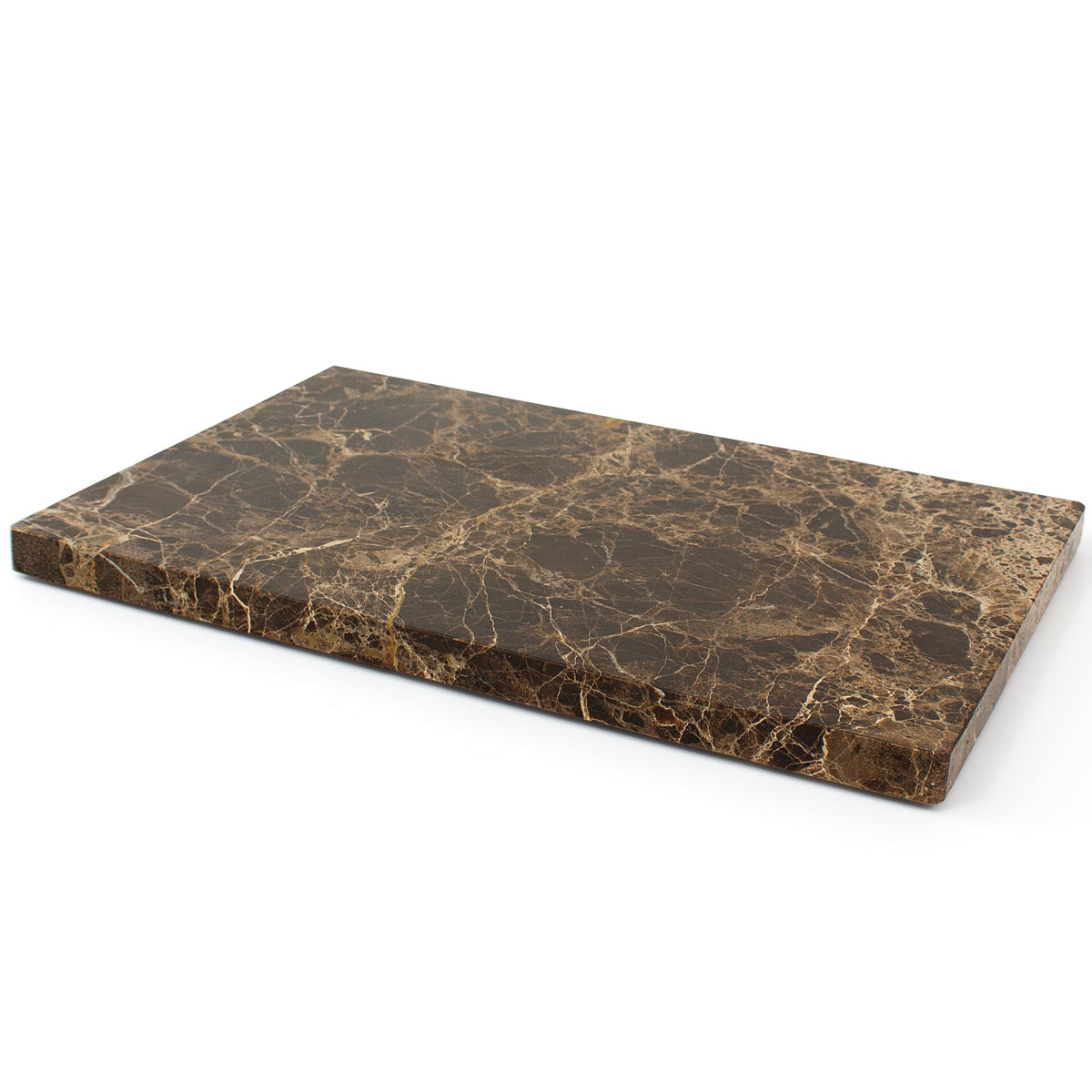 Nature Marble Cutting Board - 12 * 8 Inch Polished Stone Cutting Board Countertop, Stone Charcuterie Tray with Non-Slip Base for Kitchen, Gift for Grill Masters, Baking Lover and Home Chefs (Brown)