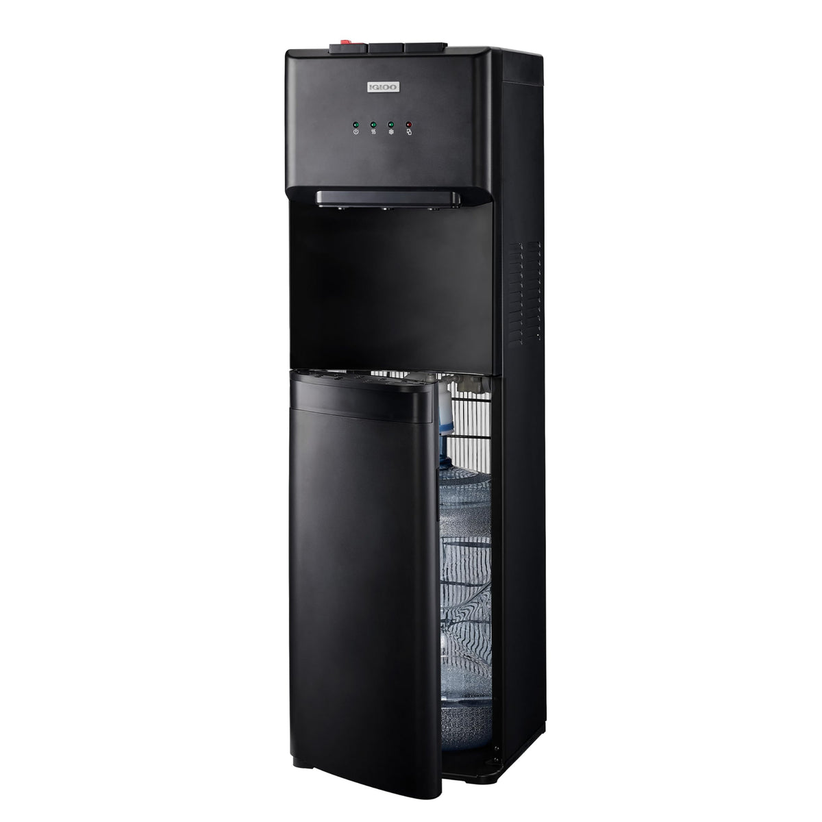 Igloo Bottom-Loading Water Dispenser – Water Cooler Dispenser with Hot & Cold Temperature Settings- Electric Water Dispenser Fits 3- & 5-Gallon Jugs with Child Safety Lock for Home & Office Use– Black