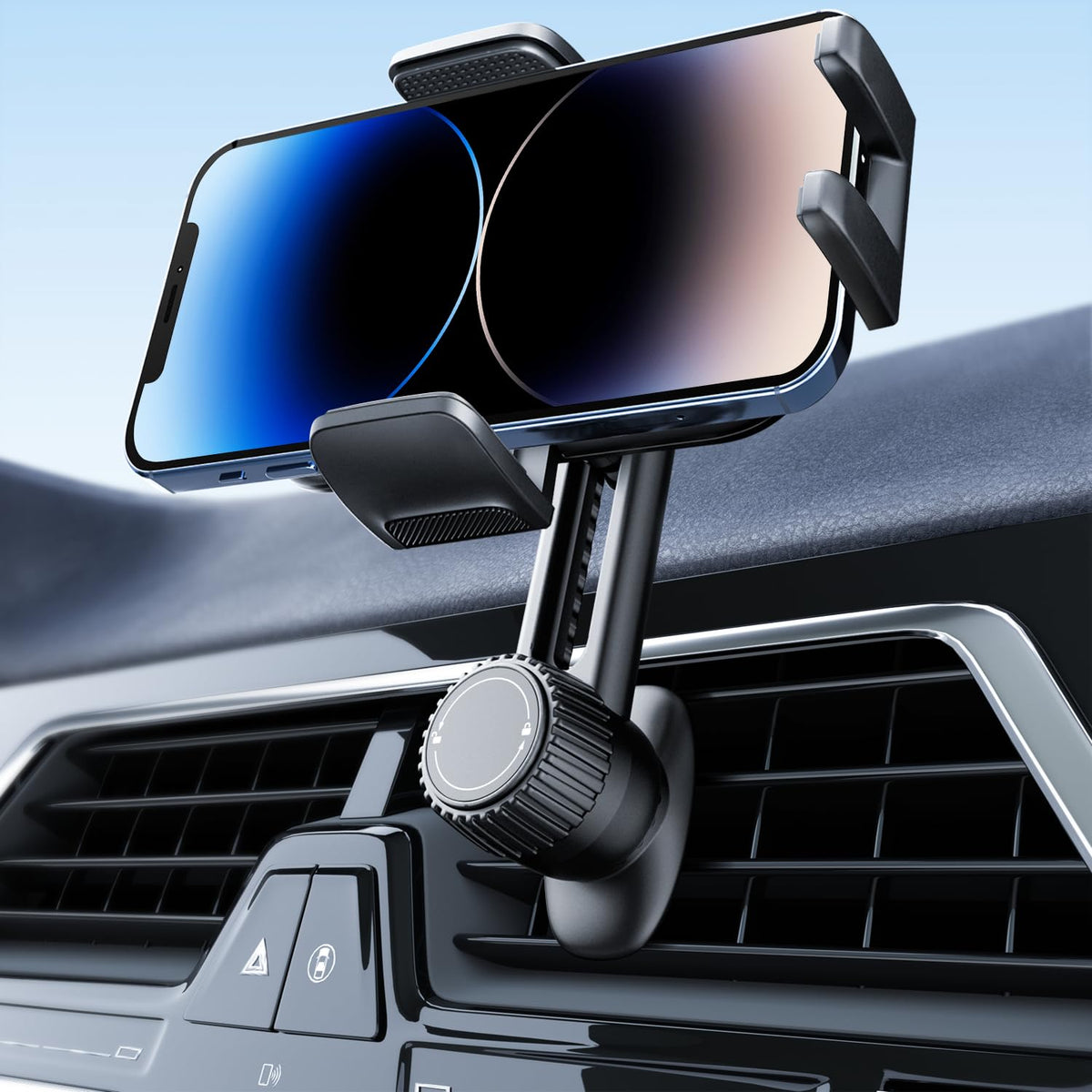 Holdersafe Phone Holders for Your Car: [Never Blocking] Air Vent Cell Phones Mount for iPhone 17 Pro Max & Samsung Android Smartphone [Thick Cases Friendly] Hands-Free Auto Mobile Phone Stand