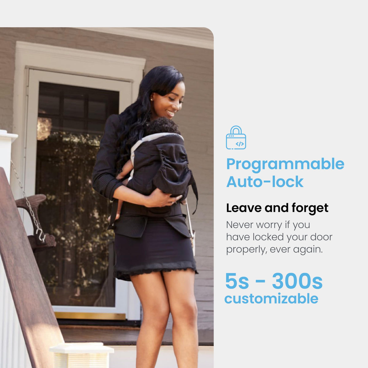 Lockly Secure Pro Zeno Series Smart Door Lock,Fingerprint Keyless Entry Door Lock for Front Door with Apple Home Key,Built-in Wi-Fi,Auto Lock, App Remote Control,IP65 Waterproof,Easy Installation