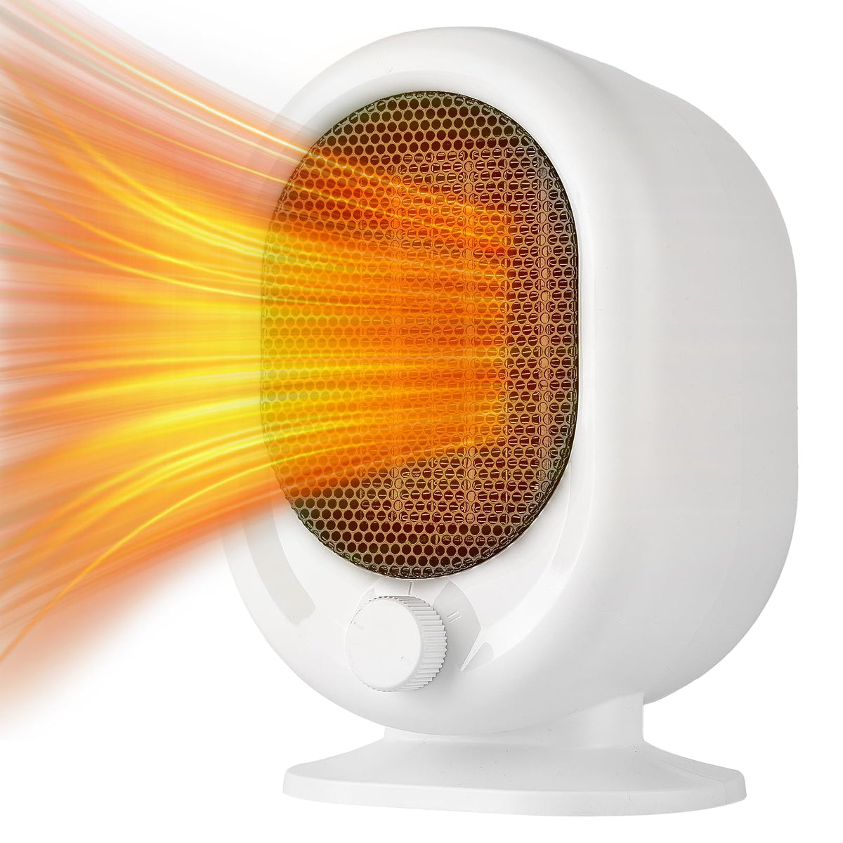 LIEWET Mini Space Heater,1500W Small Desk Heater,2 Gears Adjustable,PTC Ceramic Heating,Tip-over & Overheat Protection,Fast Heating and Super Quiet White