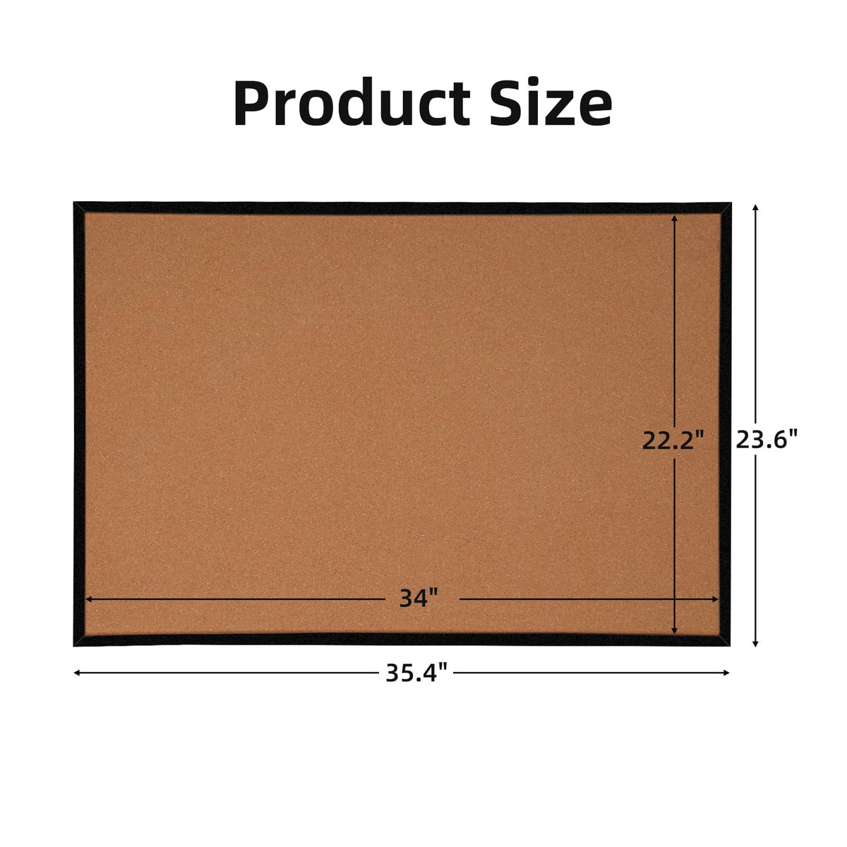 24” x 36” Cork Boards for Walls with Black Wooden Frame 1pack, Double Sided Office Board for Wall Organizer, Bulletins Board Decorative Hanging Pin Board for School, Home & Office, Notice Board