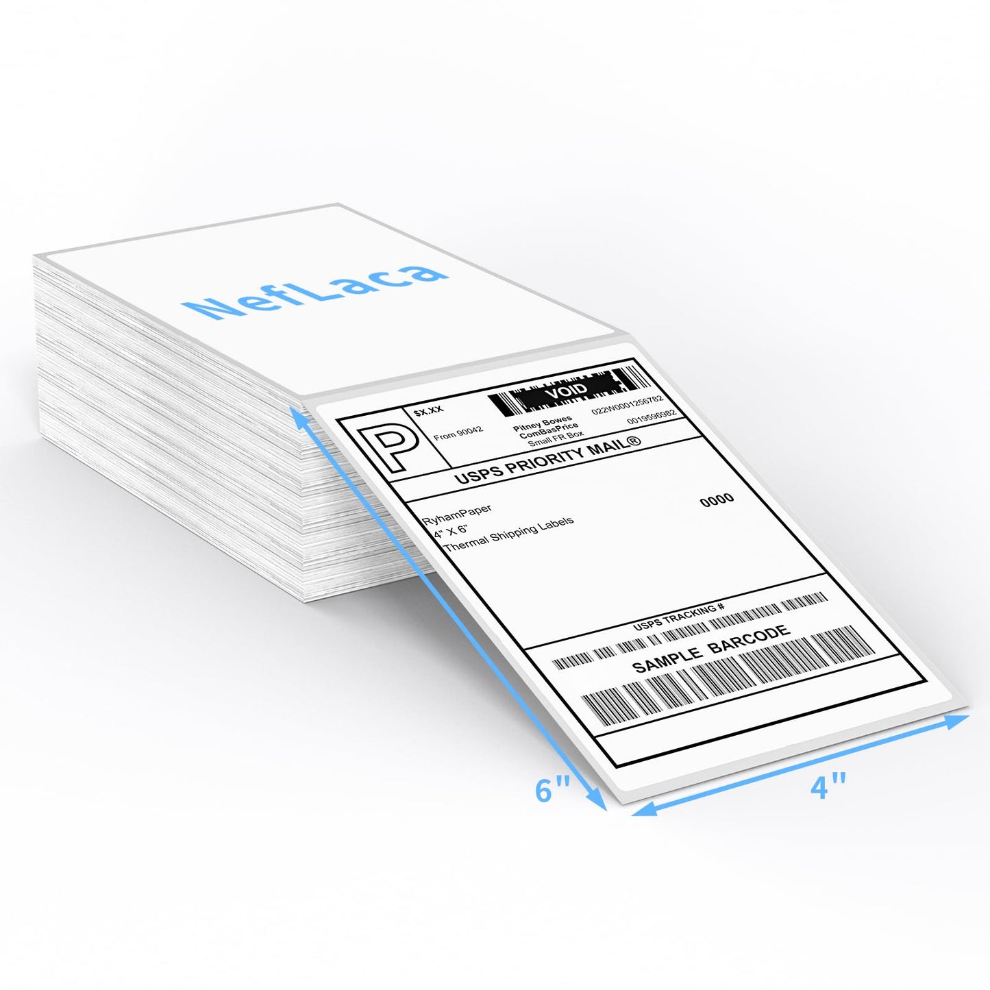 Direct Thermal Label-Shipping Label 4x6-NefLaca Thermal Printer Sticker 4"x6",Compatible with Rollo,Nelko,Zebra. MUNBYN Printer(4 Packs of Total 4000 Labels)