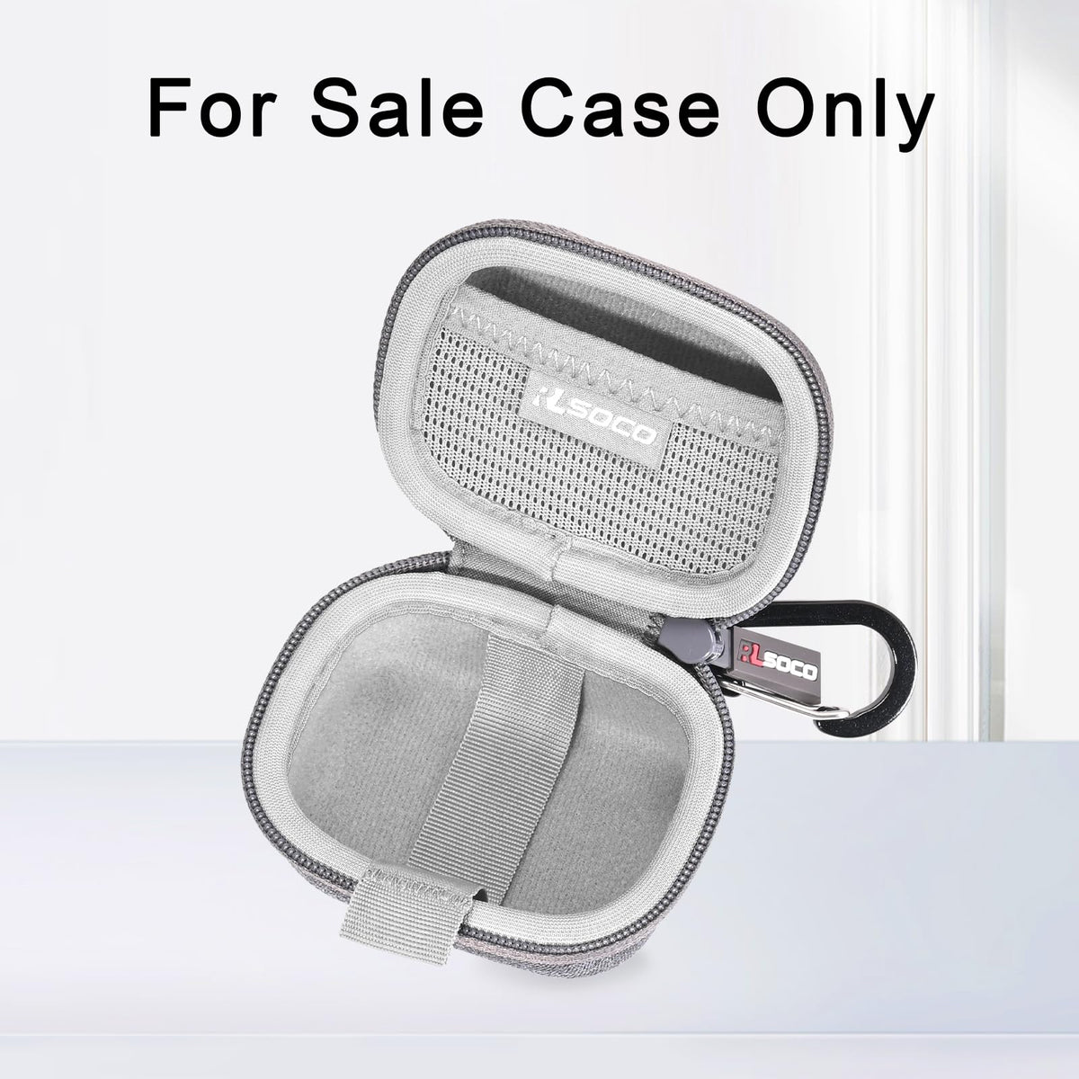 RLSOCO Hard Case for Sennheiser Momentum True Wireless 4/3 Smart Earbuds - Grey | Shockproof, Dustproof, Water-Resistant Storage Pouch with Sturdy Metal Hook (Case Only)