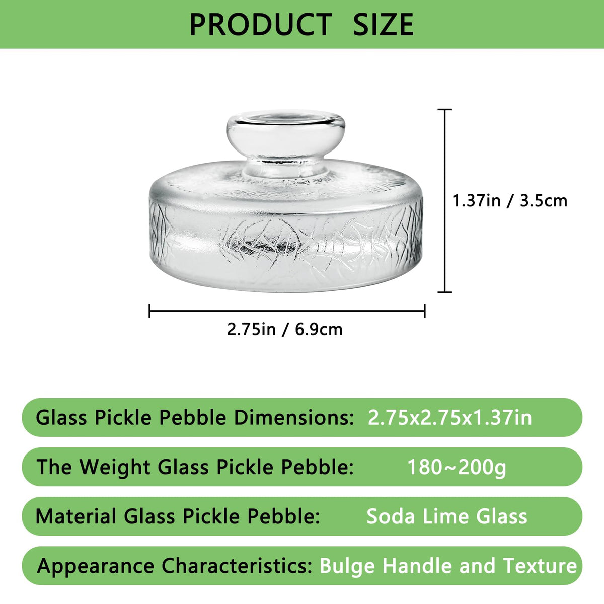 Artcome 10-Pack Glass Fermentation Weights with Easy Grip Handle and Unique Texture Design for Large Wide Mouth Mason Jars