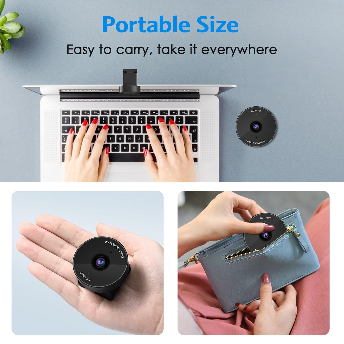 EMEET C950 1080P Webcam - USB Webcam with Microphone & Physical Privacy Cover, Auto Light Correction, Fixed Focus, USB Plug & Play, Ultra Web Cam w/ 70°View for Meeting/Online Classes/Zoom/YouTube