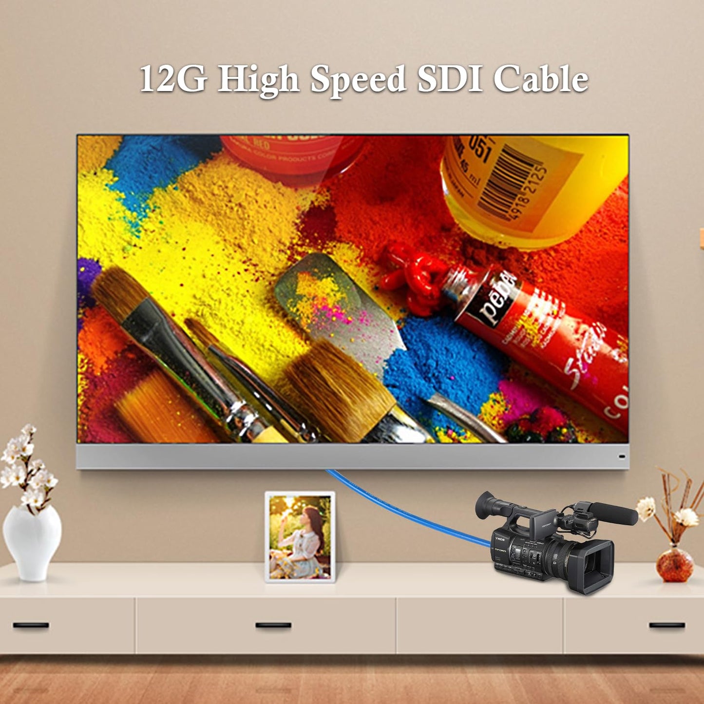 XRDS -RF 12G SDI Cable 2FT 2PCS, SDI Video Cables 3G/6G/12G 75ohm BNC Male Cable Supports HD-SDI/3G/6G-SDI/4K/8K for Video Security Camera Converter