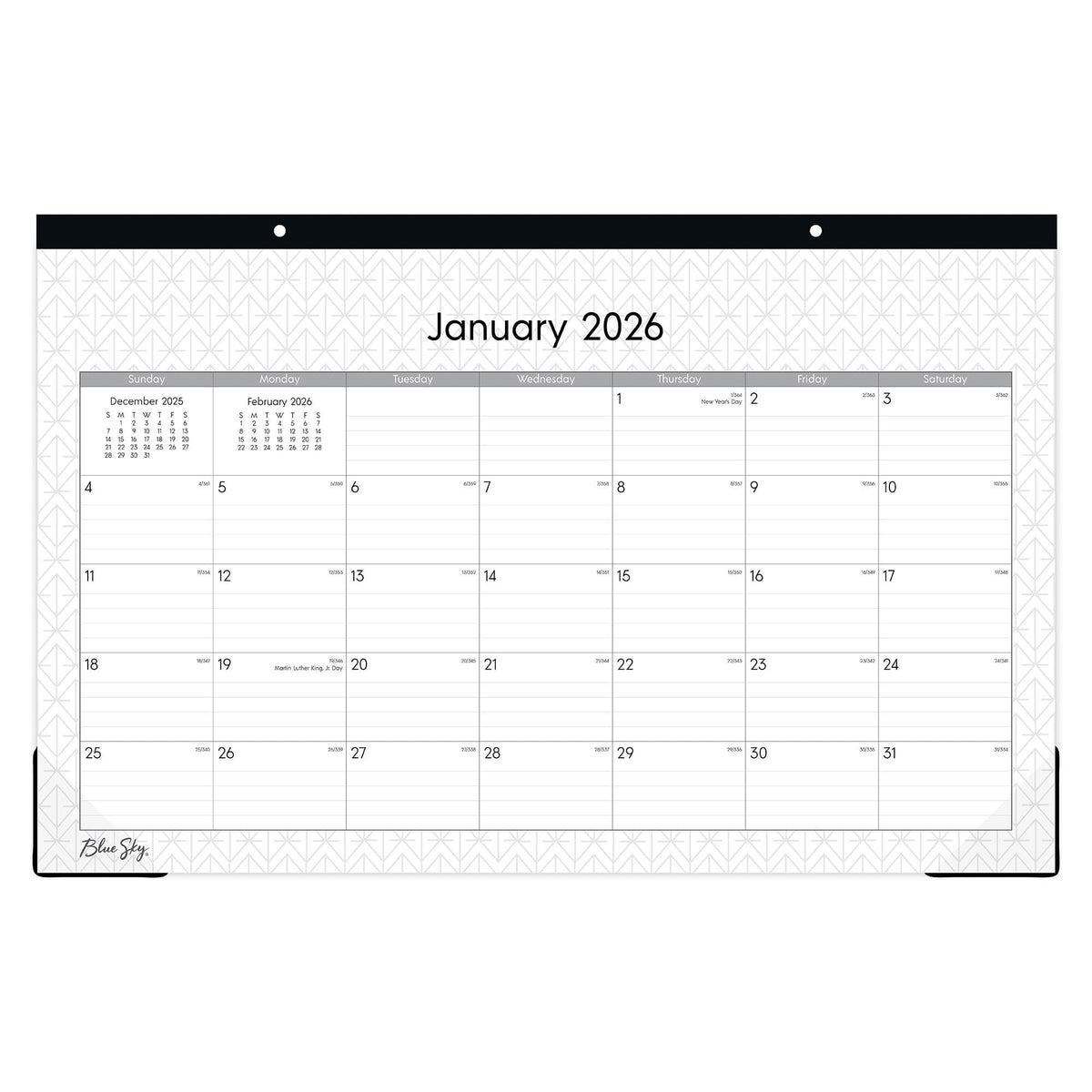 Blue Sky 2026 Monthly Desk Pad Calendar, January 2026 - December 2026, 11" x 17", Trim Tape Binding, Two-Hole Punched, Ruled Daily Blocks, for Office and Classroom, Enterprise