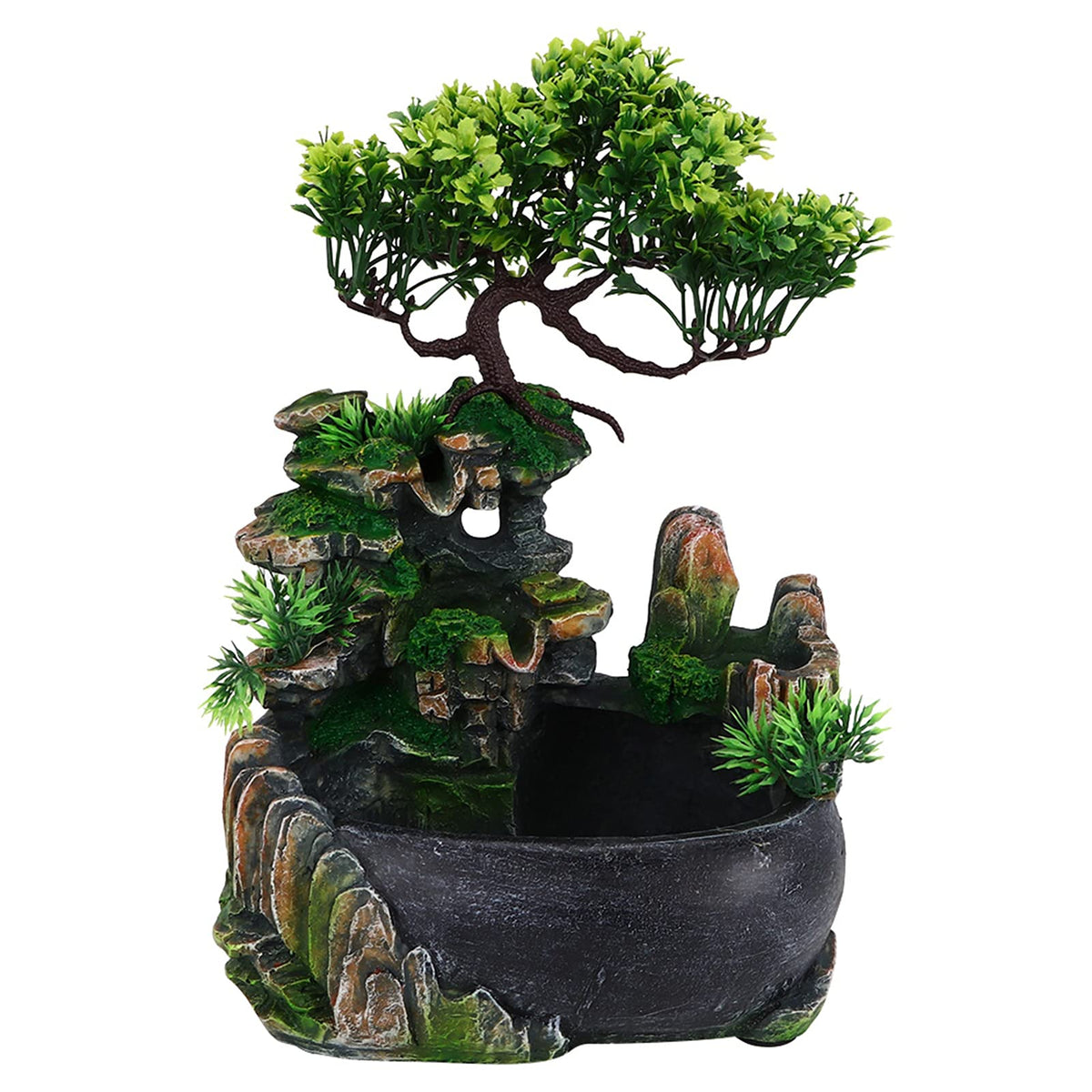 TOPINCN Rockery Stream Tabletop Fountain, Zen Meditation Indoor Waterfall Feature with Automatic Pump and Switch, Desktop Fountain for Home Office Bedroom Decoration