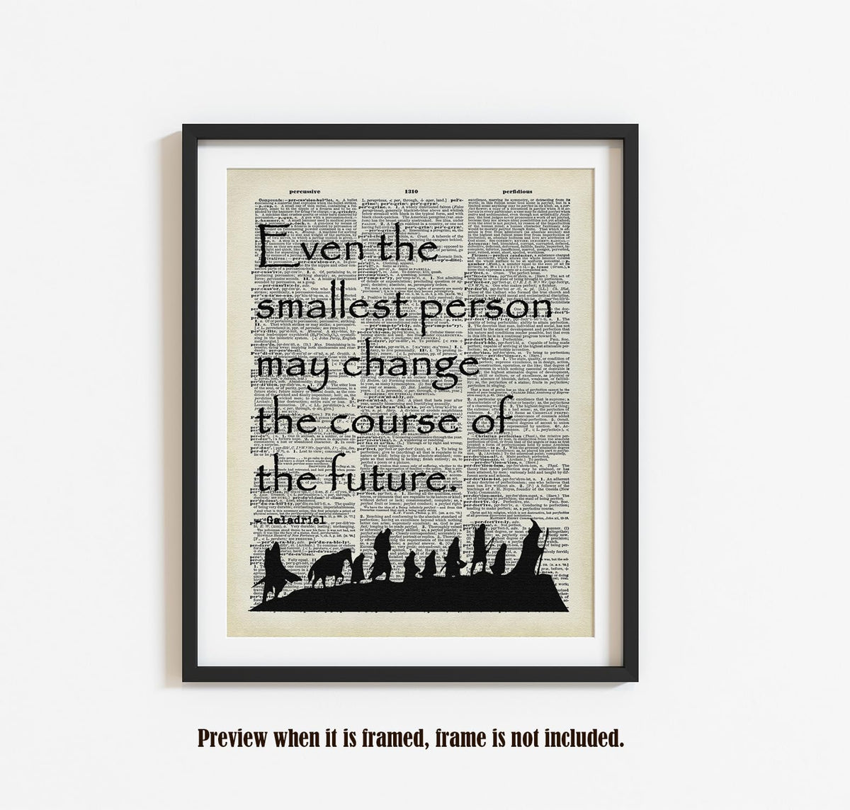 Canvas Wall Art, J.R.R. Tolkien Quote Poster, Dictionary Art Print, Inspirational Quote, lotr Gift, Classroom Office Home Wall Decor, Unframed Canvas Print 11"x14"