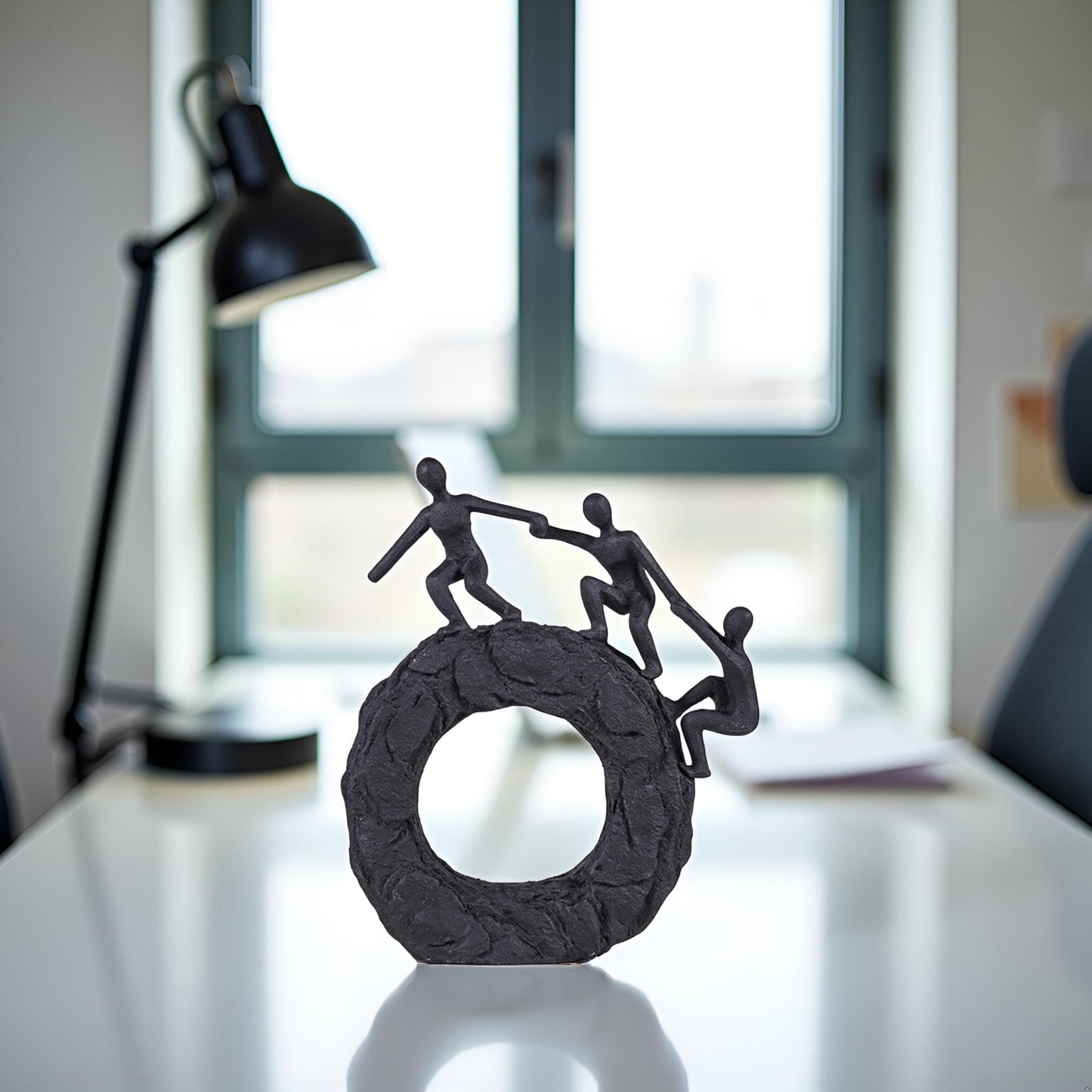 Hebdids Abstract Sculptures - Living Room and Office Dynamic Climbing Wall Character Decoration, Black Statue 7x8x1.5 inches Elegant Black Home Decoration Gift Creativity