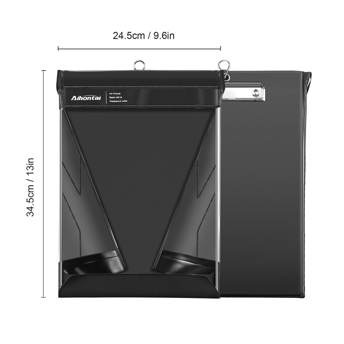 A4 Waterproof Clipboard Document Holder for Rain and Weather - PVC Writing Board Folder - A4 Size Black