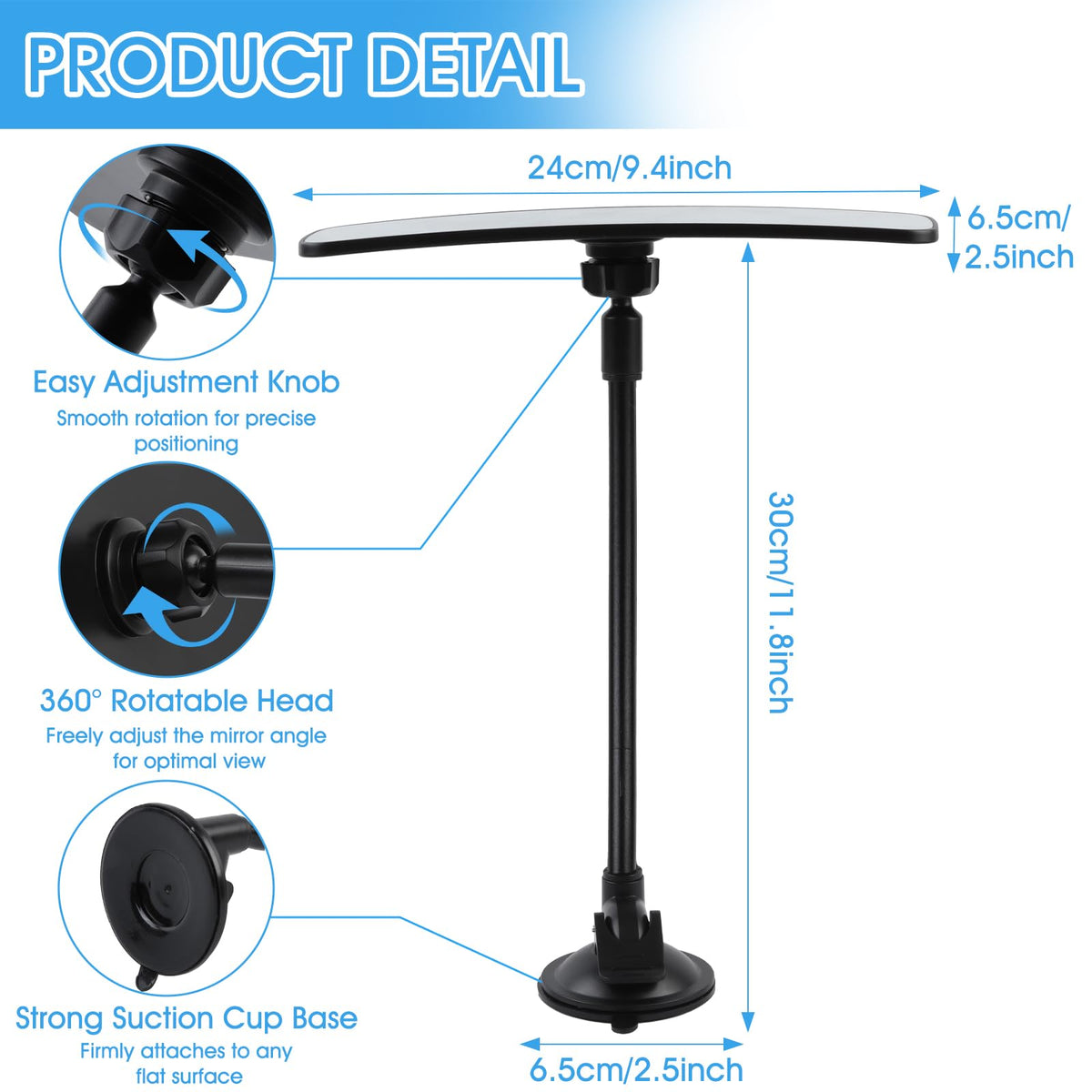 YCQDDA Cubicle Mirror to See Behind You – Adjustable Monitor Rear View Mirror for Office Desk, Personal Security & Privacy, Fits PC Monitors or Cubicle Walls