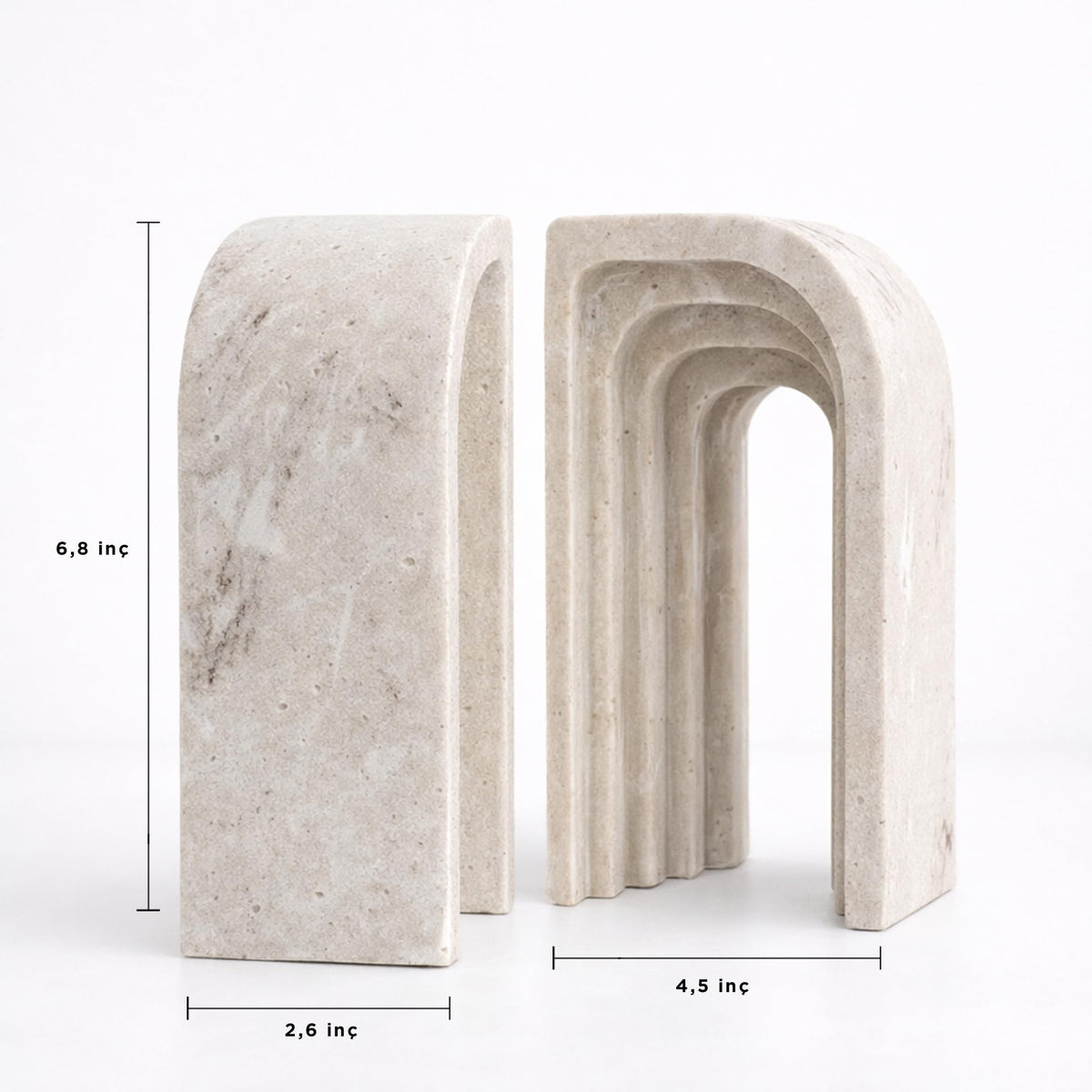 Decorative Bookends for Shelves – Heavy Duty Book Ends for Heavy Books, Stone-Inspired Composite Bookends, Non-Slip Base, Modern Home Office Decor, Gift Box Included, Set of 2