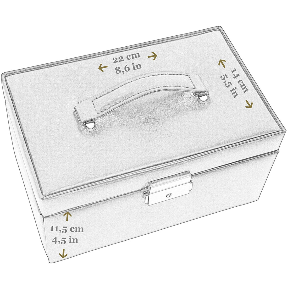 Time Resistance Jewelry Box - Full Grain Leather Jewellery Organizer - Accessories Storage - Key Lock Box for Women (Brown)