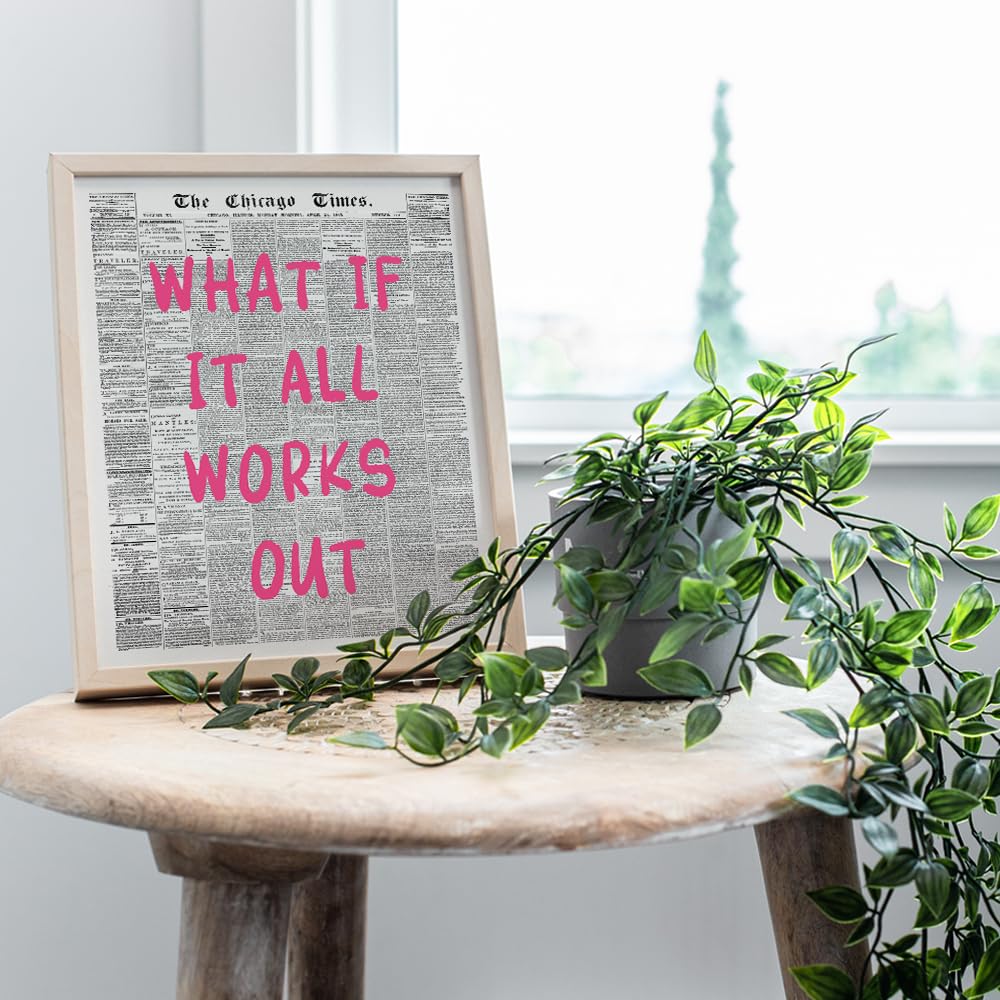 Positive Affirmations Wall Decor - CUTE TRENDY Aesthetic Wall Art - Inspirational quote Office Decor for Women - Newspaper Wall Art Unique Living room Bedroom Art Print - Motivational Quotes