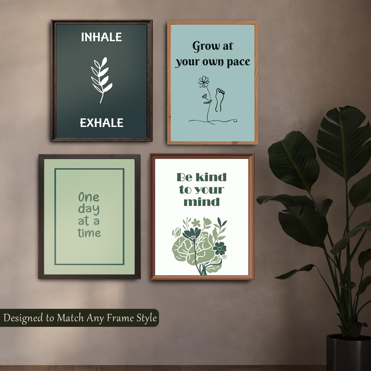 Sage Green Mental Health Posters, Mental Health Matters Poster, Therapy Office Decor (UNFRAMED)