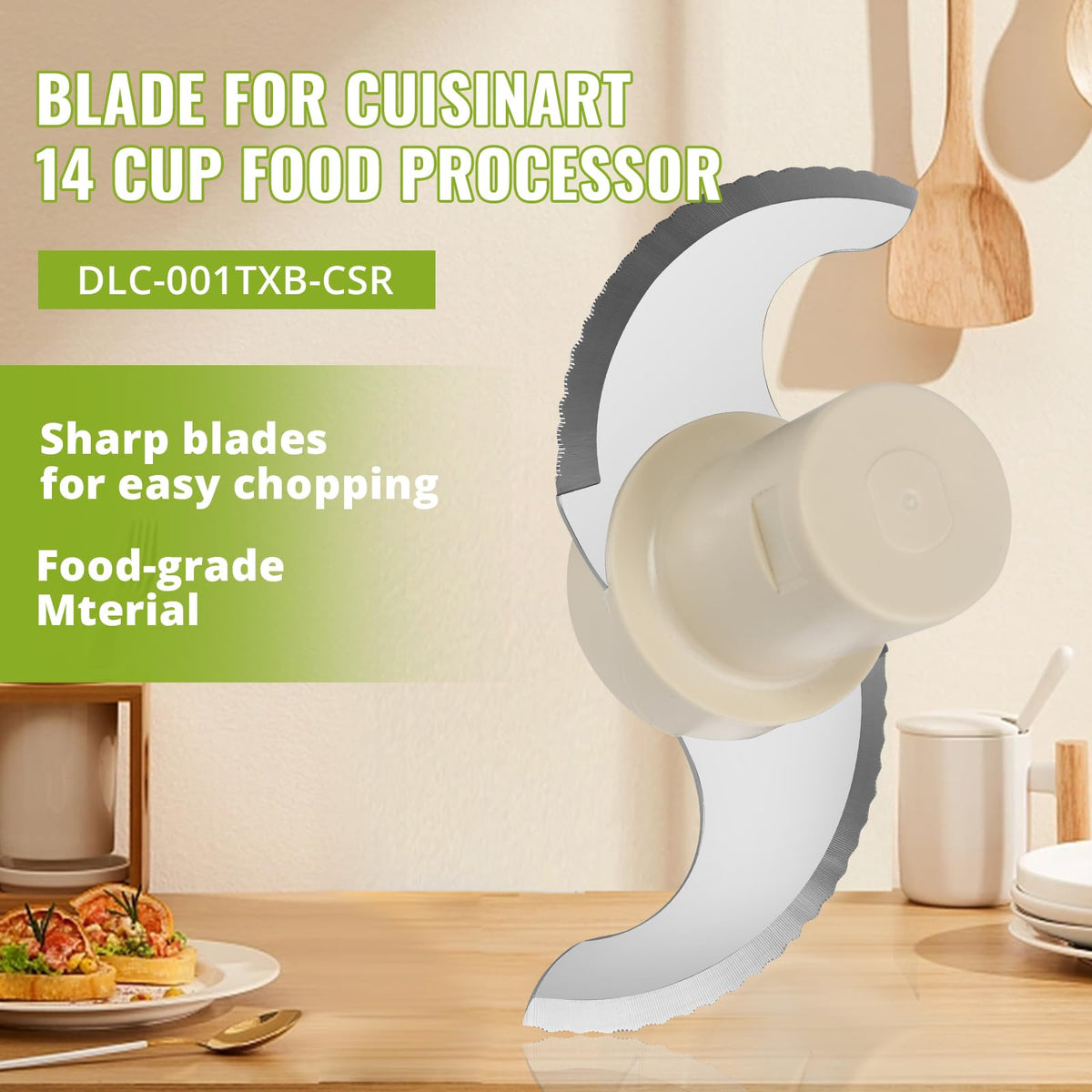 Blade for Cuisinart 14 Cup Food Processor Replacement for Model DLC-2014, DFP-14BCNY, DFP-14BCN, DFP-14BWN - ONLY for Cuisinart Blades 14 Cup - Part# DLC-001TXB-CSR