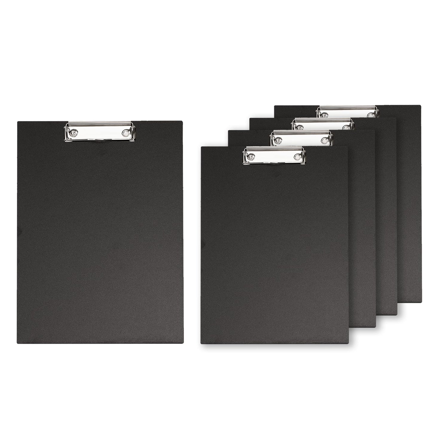 LZMS 4 Packs 9" x 12 1/2" Black Wood Color Clipboards, Menu Holder, Check Presenter with Clips - Suitable for Presenting Menus, Wine Lists and Daily Specials