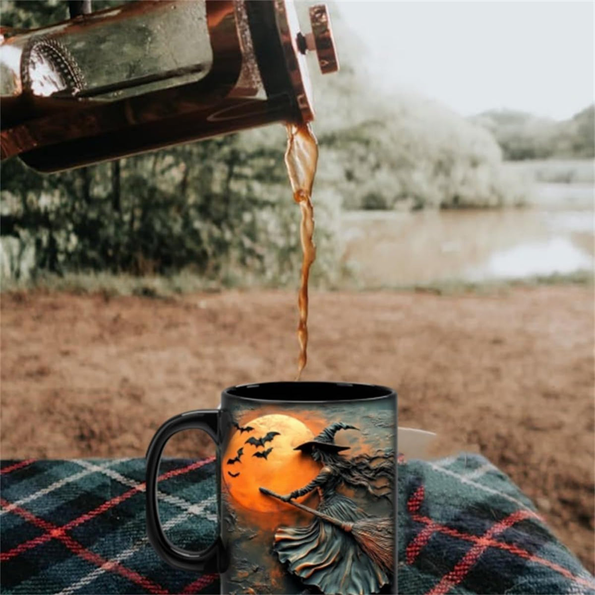 AICHENG Halloween Mug Witch Cauldron coffee Mug《The pattern is not 3D》