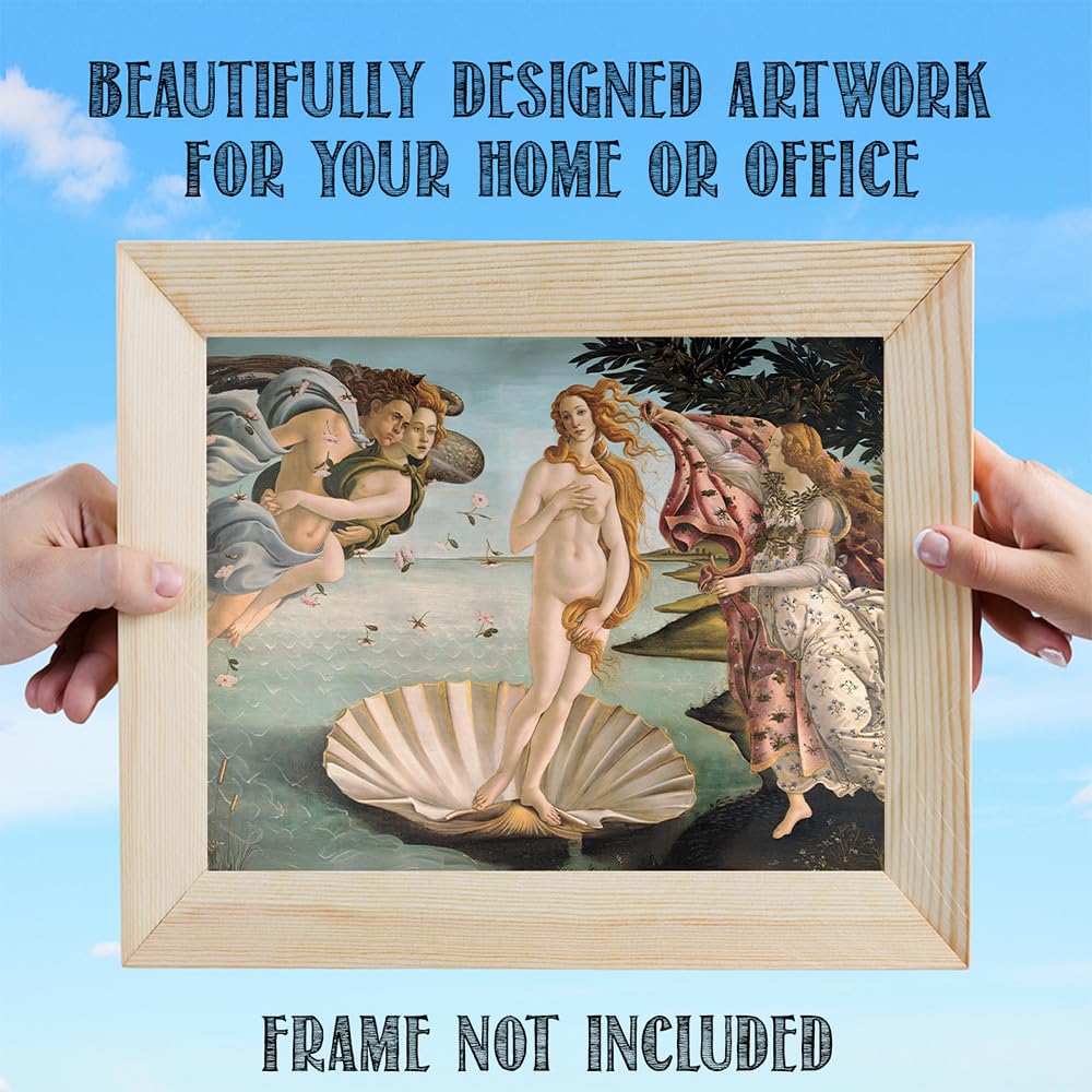 The Birth of Venus - Italian Renaissance Painting by Sandro Botticelli 11x14 Unframed Print - Venus Mythology Wall Art, Botticelli Wall Decor, Renaissance Artwork, Historical Art for Home or Office