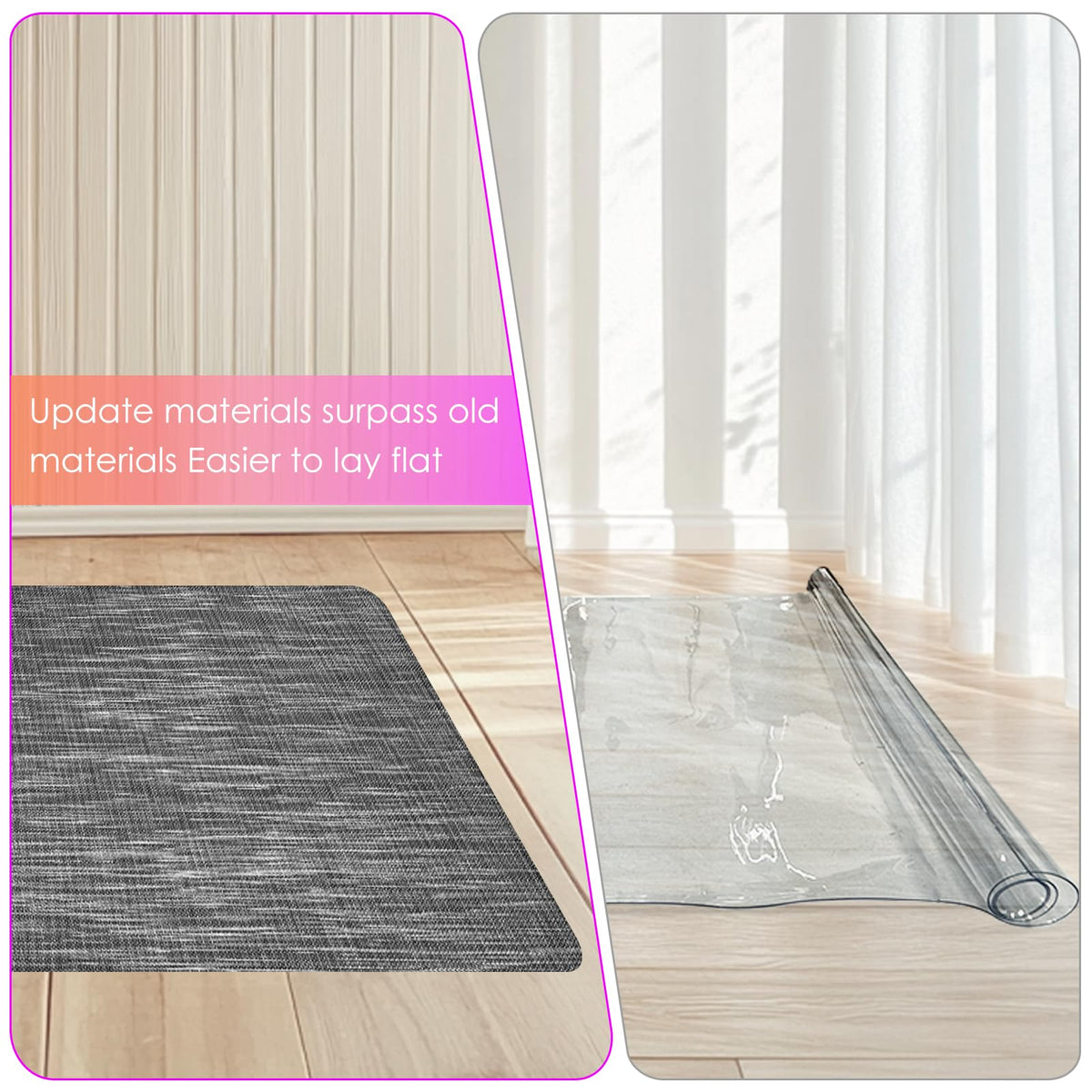 Azadx Office Chair Mat for Hardwood Floor 36" x 48" Heavy Duty Chair Mat for Hardwood Floors Slip Resistant Floor Protector for Home Office Computer Desk Chair Mat for Rolling Chairs, Dark Grey