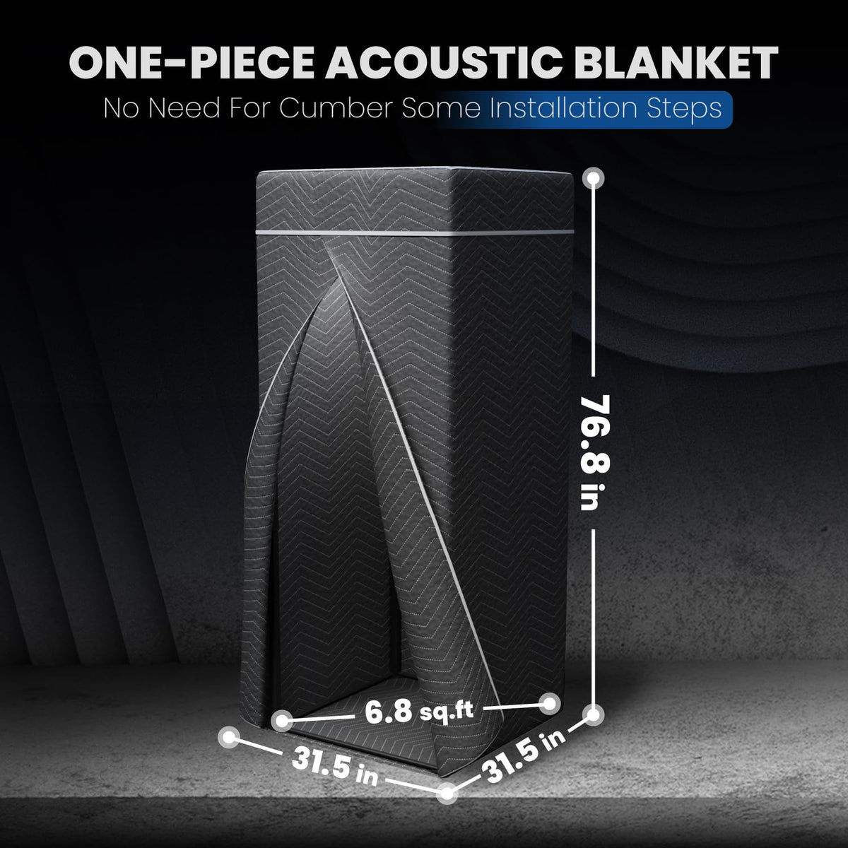 Portable Recording Booth for Home Studio, Foldable Sound Isolation Vocal Shield with Floor Stand, High-Density Acoustic Blanket Enclosure for Singing, Voiceover & Podcast, Includes Phone Holder