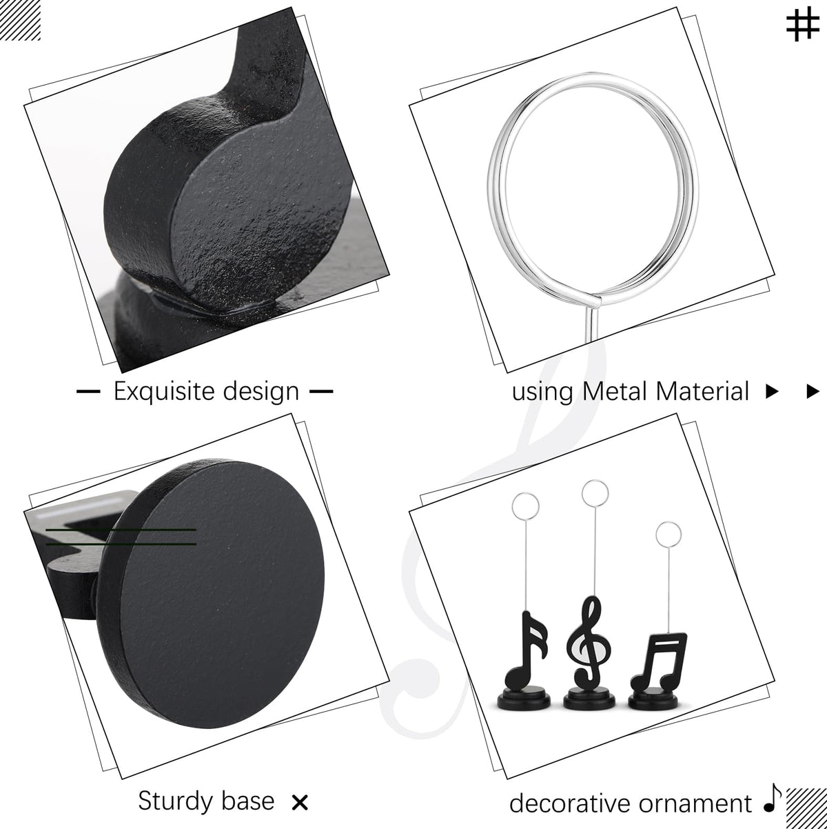 Wenqik 6 Pieces Musical Note Photo Balloon Holder Table Number Place Card Holders Photo Clips Stand Music Note Decoration for Home Picture Themed Party Birthday Wedding Gifts Arts, 3 Styles