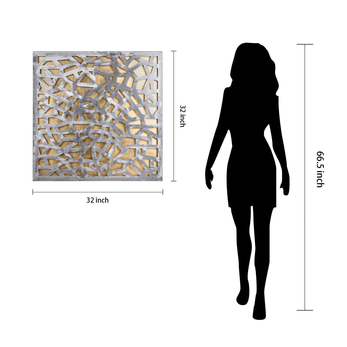 Empire Art Direct Gold Enigma Polished Steel Sculpture Abstract Wall Art with Gold Leaf,Ready to Hang,Living Room, Bedroom ＆ Office (PSL-19308-3232)