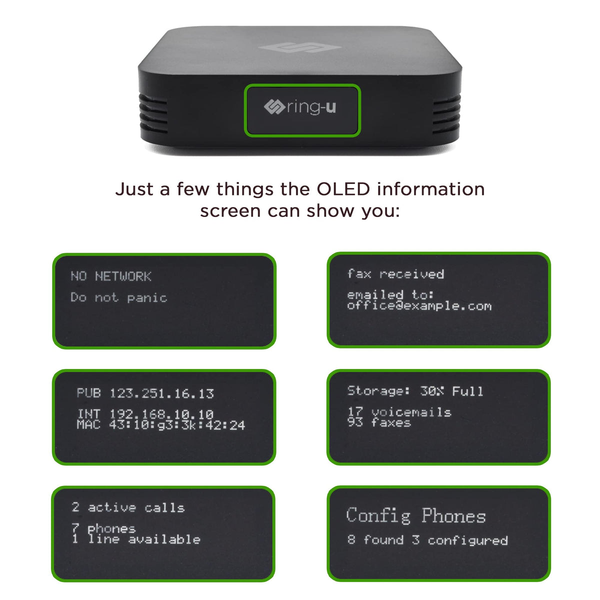 ring-u Hello Hub Small Business Phone System (PBX) and Service (VOIP). Up to 30 Lines and 75 Extensions. Keep Your Number! Set-up Easier Than a Wireless Router. Ring-u Service Required.