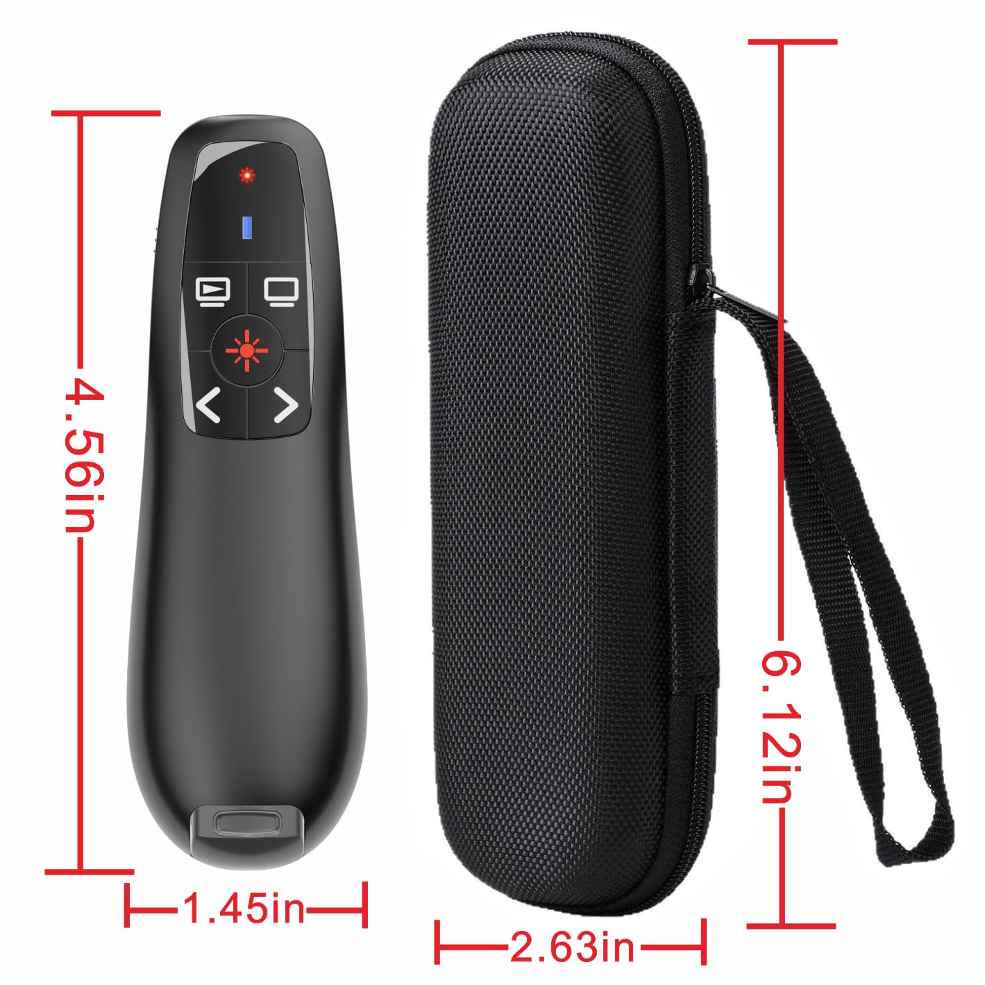 Presentation Clicker with Case Storage, Wireless Presenter Remotes with USB-A&C Receiver,Suitable for Both Desktop Computers and laptops, Mac Keynote,Including Batteries and Storage Bag,LBBYDDLL