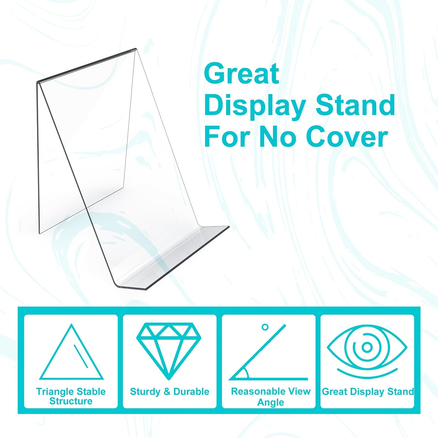 Boloyo Acrylic Book Stand Without Ledge,6 Inch 6PC Clear Acrylic Display Easel Transparent Display Stand Holder Tablet Holder for Displaying Pictures,Books,Artworks, CDs