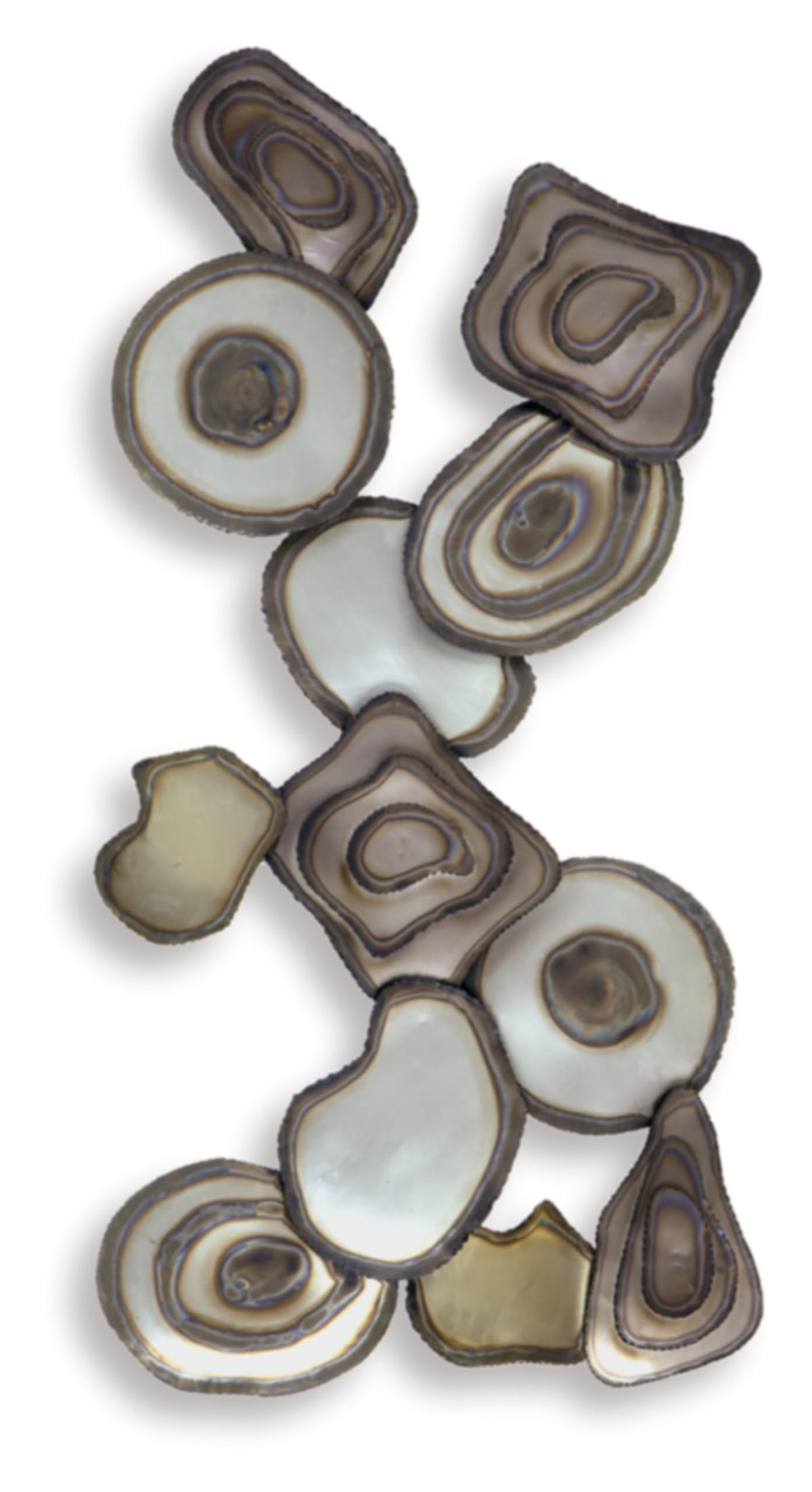 Signature Design by Ashley Worthman Contemporary Metal Abstract Wall Decor 40 x 20 Inches, Dark Brown & Light Gray