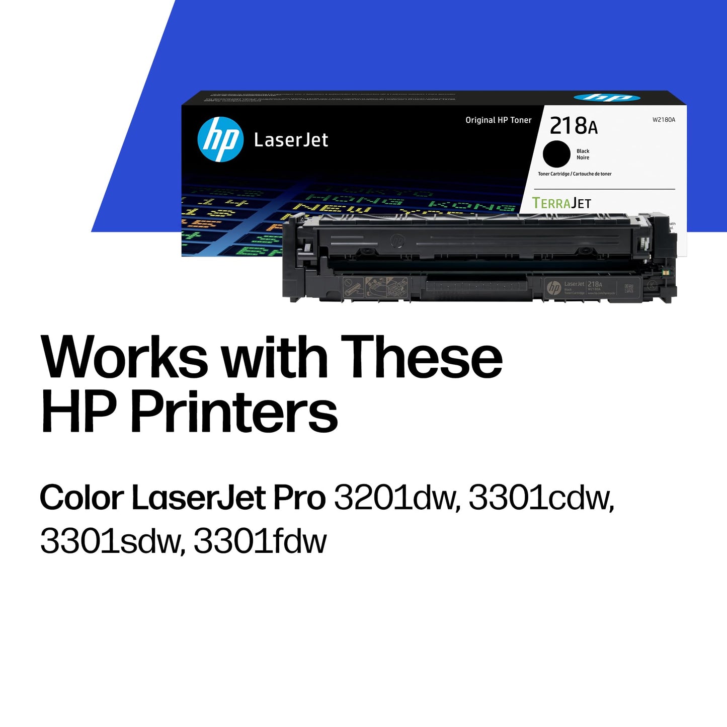 HP 218A Black Toner Cartridge | Works with Color LaserJet Pro 3201, MFP 3301 Series | W2180A