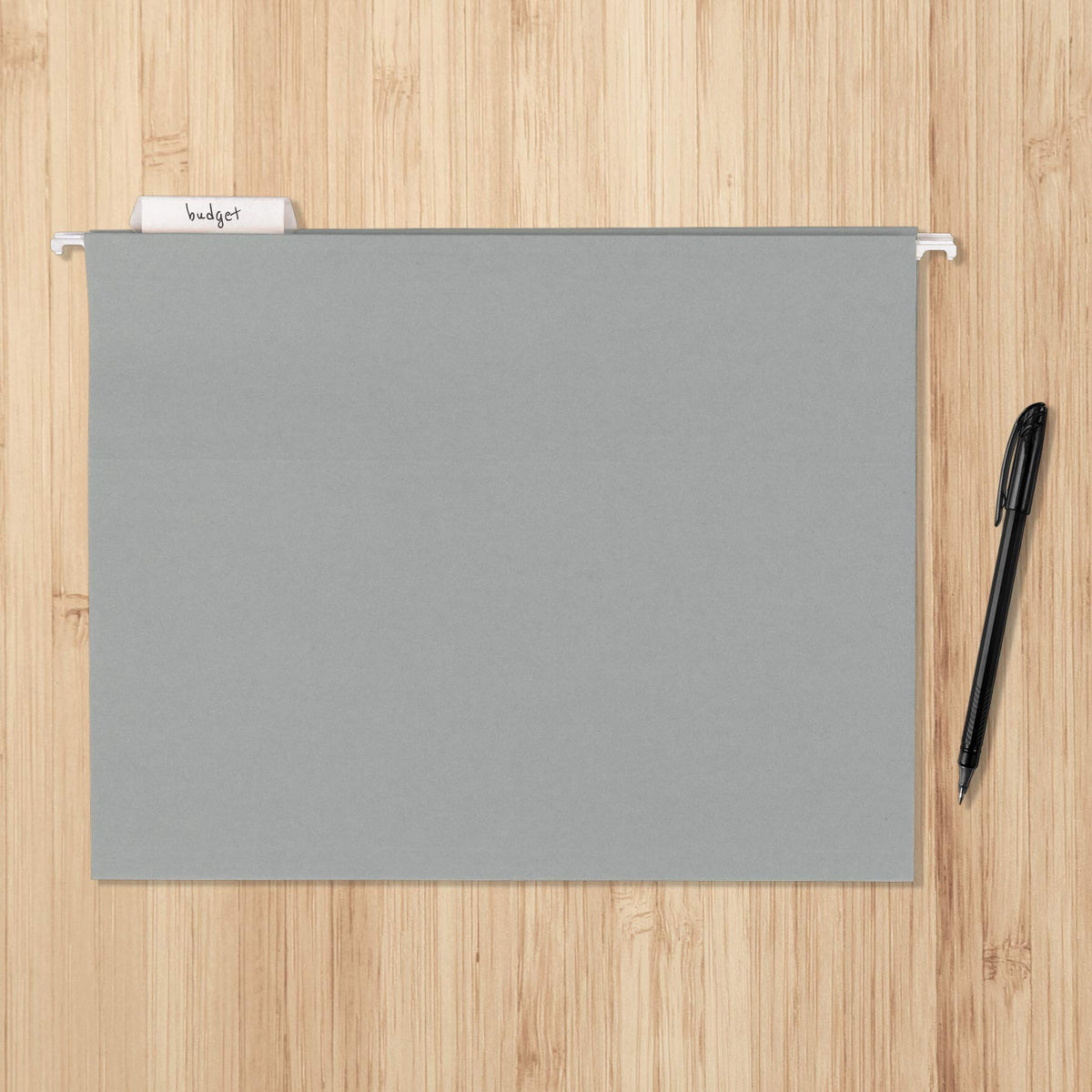 Amazon Basics Hanging File Folders with Adjustable Tabs for Document Organization, Letter Size, Gray, 25-Pack