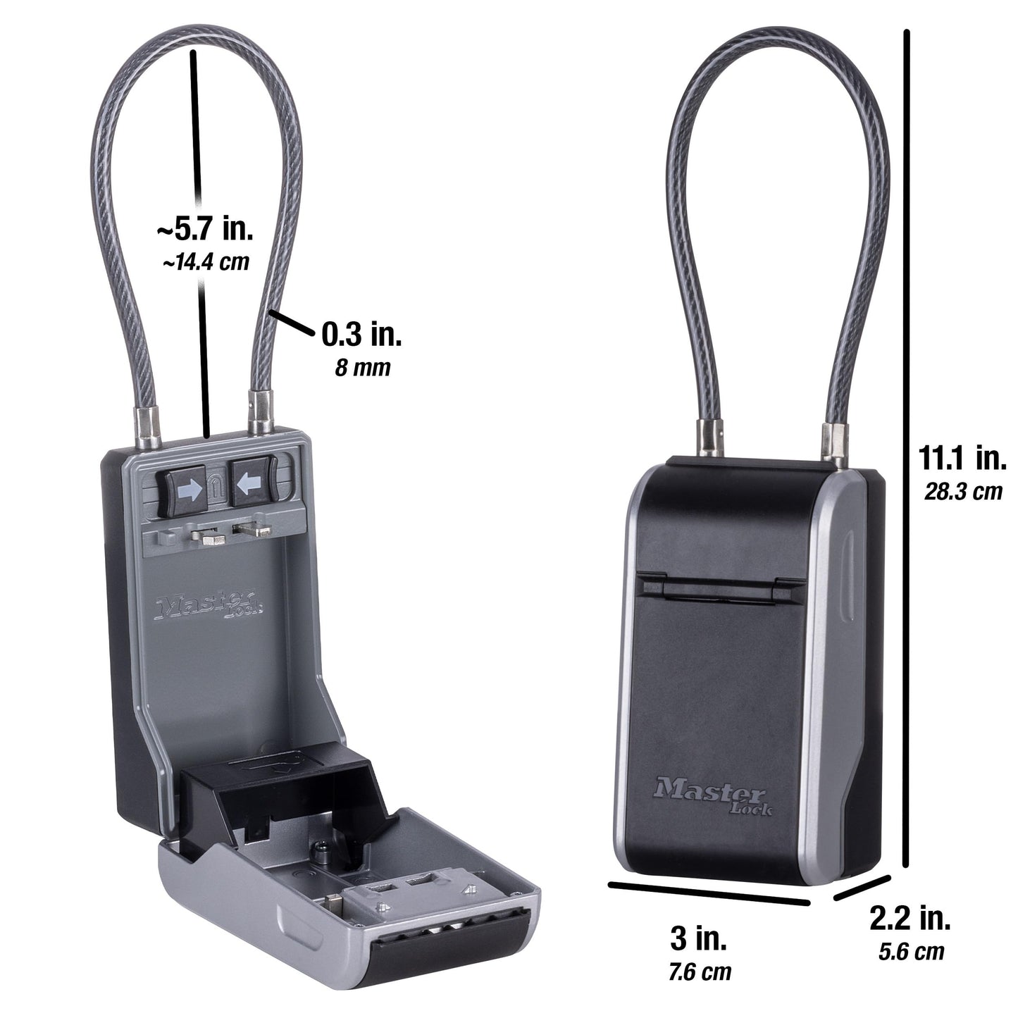 Master Lock High Capacity Key Lockbox, Combination Dial, Removable Cable