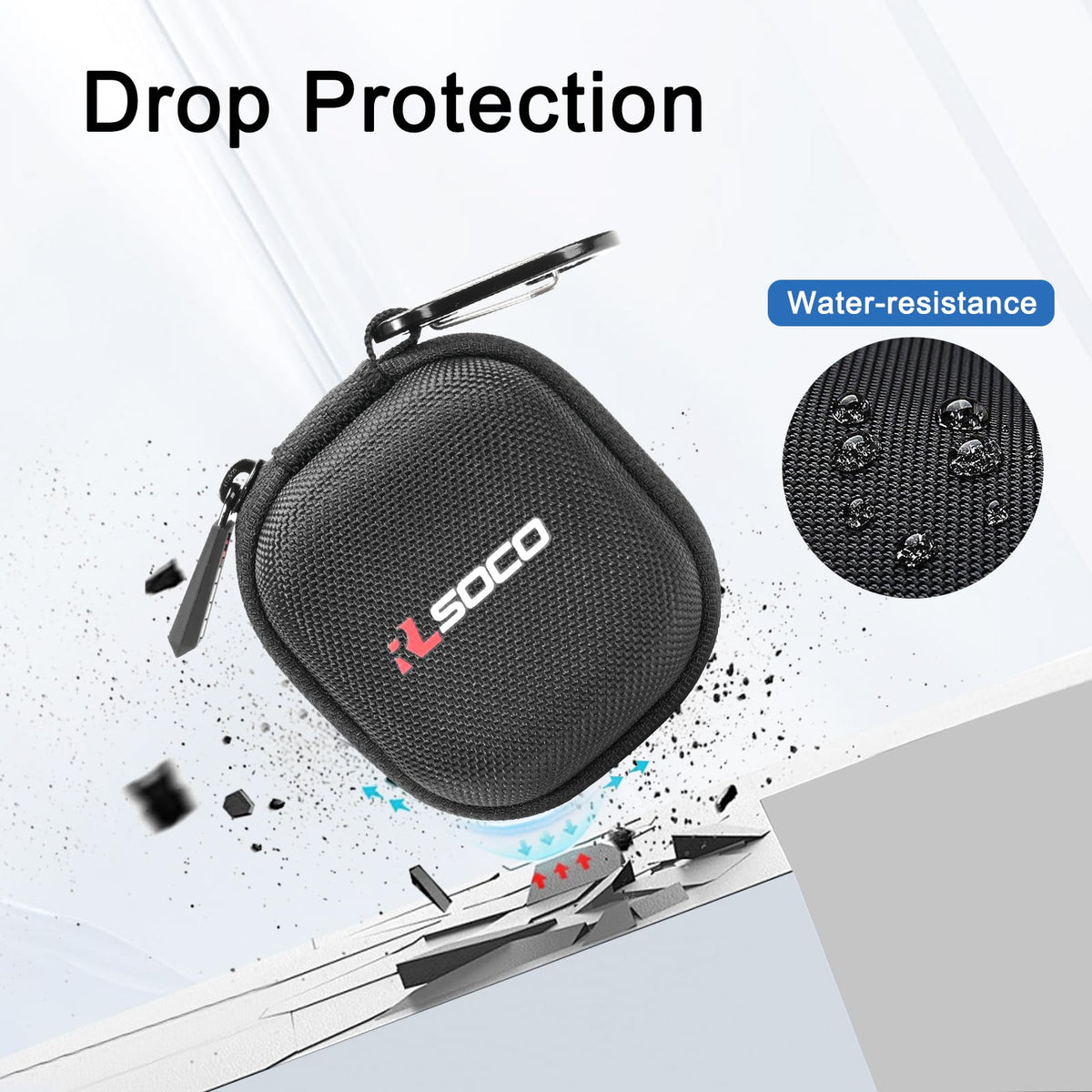 RLSOCO Hard Case for Bowers & Wilkins Pi8 Wireless Earbuds | Shockproof, Dustproof, Water-Resistant Storage Pouch, with Sturdy Metal Hook (Case Only)