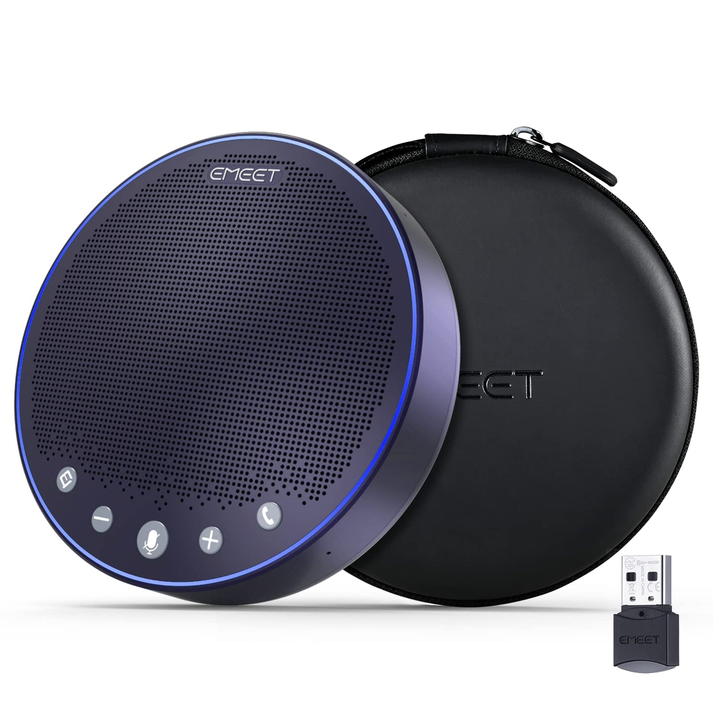 EMEET M3 Conference Speaker and Microphone, Zoom Certified Bluetooth Speakerphone with 4 AI Mics 360° Voice Pickup, 18H Talk Time, USB 2.0&Bluetooth 5.0 with Daisy Chain for 20 People for Zoom Teams