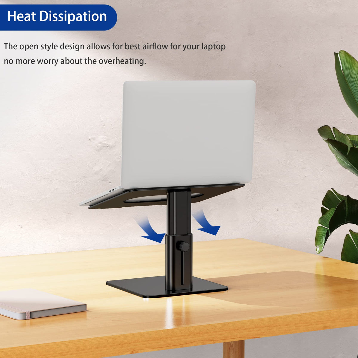 BESIGN LSX6N Laptop Stand, Ergonomic Adjustable Notebook Riser Holder, Computer Stand Compatible with Air, Pro, Dell, HP, Lenovo More 10-15.6" Laptops, Black