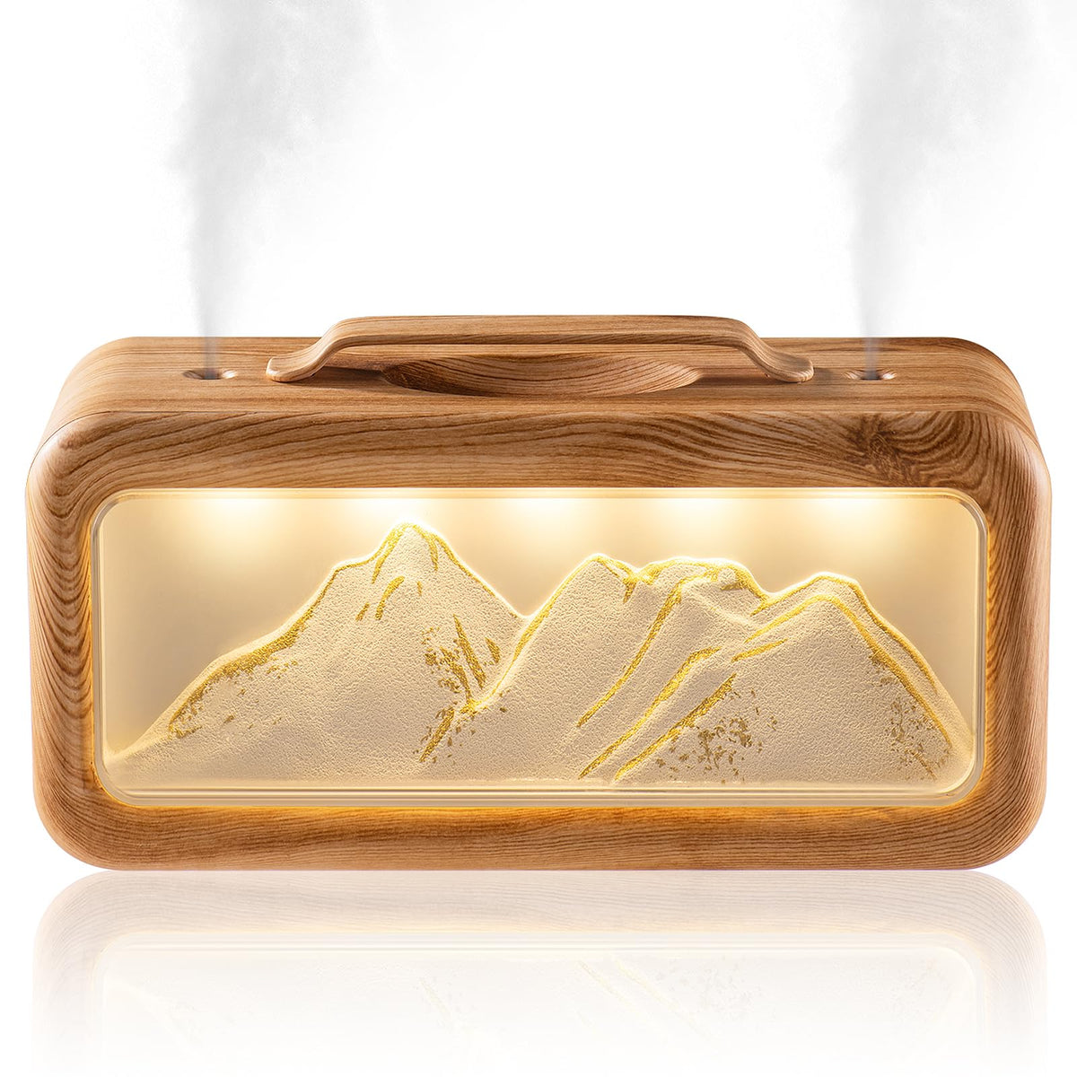 HEEYCEM Humidifiers for Bedroom, 600ml Cool Mist Humidifier with Night Light, 23dB Quiet Operation, Mini Baby Humidifier,for Bedroom, Nursery, Office, Plants(Wood Grain）