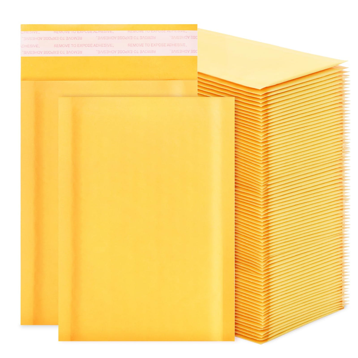 skardeco Kraft Bubble Mailers 4x7inch 100Pack Yellow Self-Seal Padded Envelopes Bubble Opaque Padded Mailers Shipping Bags for Small Businesses to Package and Mail Jewelry, Electronic Products
