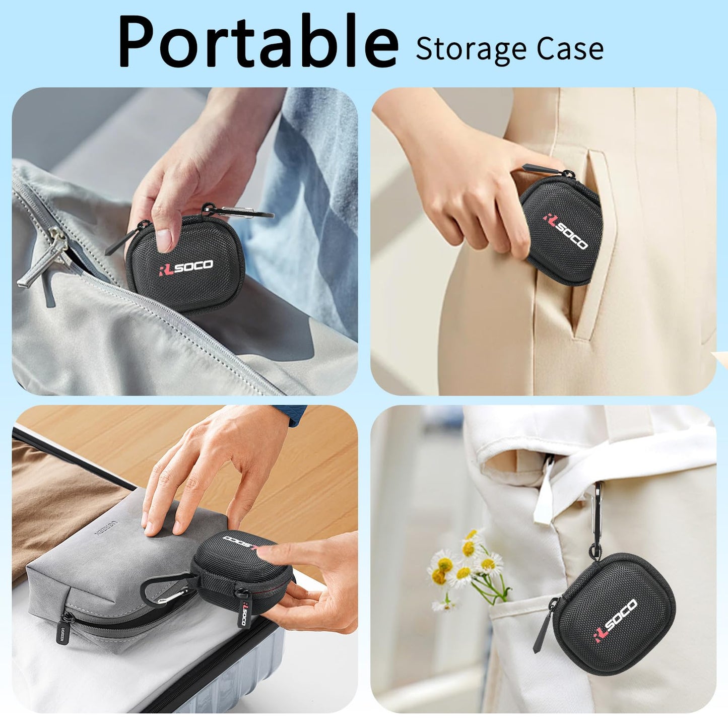 RLSOCO Carrying Case for Bose Ultra Open Earbuds | Travel Organzier Case Cover Shockproof, Dustproof, Water-Resistant Storage Pouch with Sturdy Metal Hook (Case Only)