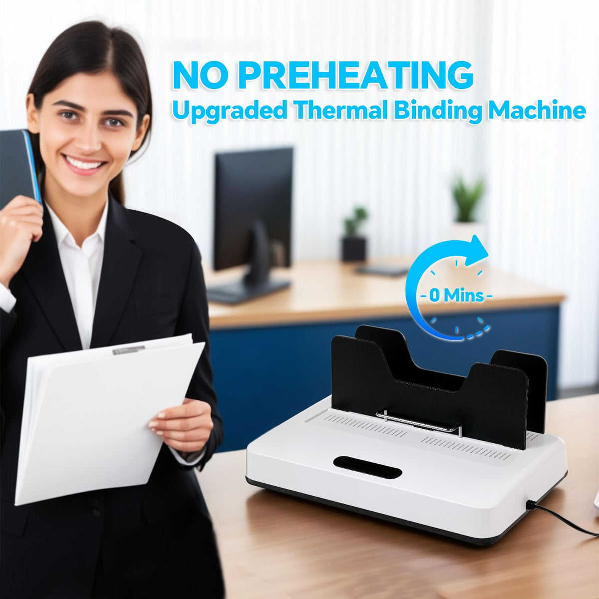 Thermal Binding Machine, Digital Touch Panel with 20 Thermal Binding Covers, No Preheat Time, 500 Sheet Capacity – Electric Book Binder for A4/A5/Letter Size Documents, Office, School & Home Project