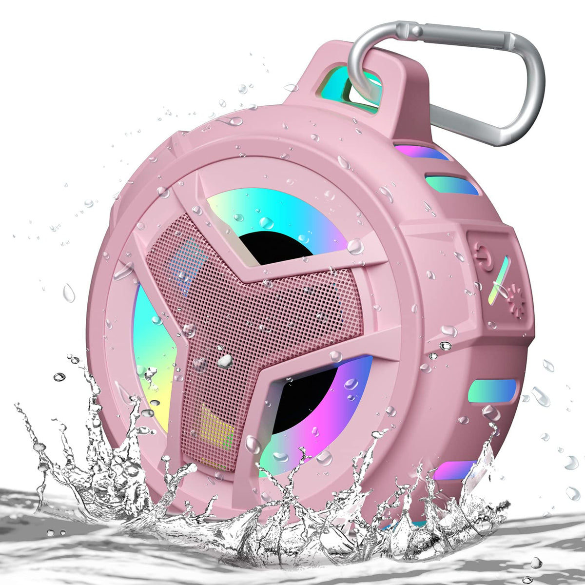 EBODA Bluetooth Shower Speaker, IP67 Waterproof Portable Wireless Small Speakers, Floating, 24H Playtime for Home, Beach, Pool, Kayak, Hiking, Boat Accessories, Gifts for Women, Girls - Pink