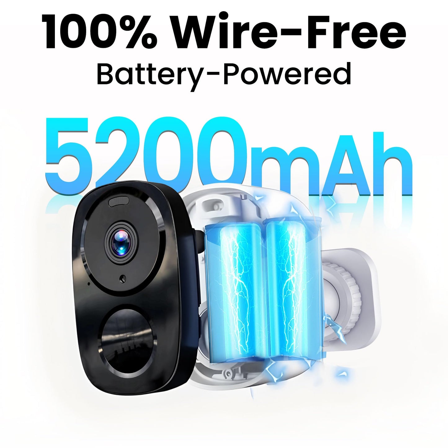 2026 Upgraded 2K Security Cameras Wireless Outdoor, Free Cloud Storage, 1-6 Months Battery Life, Waterproof, 2-Way Talk, AI Motion Detection Spotlight Siren Alarm Cameras for Home Security