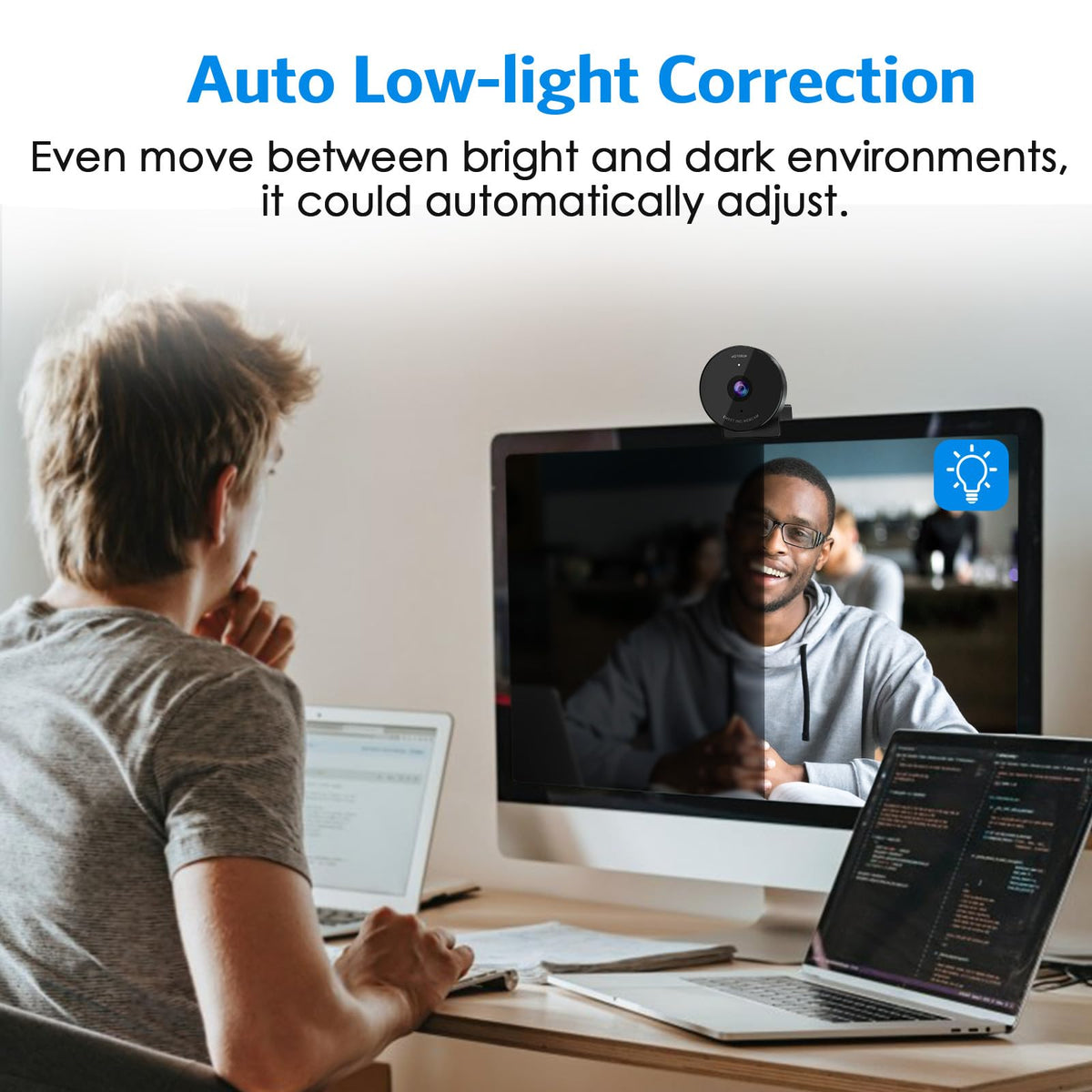 EMEET C950 1080P Webcam - USB Webcam with Microphone & Physical Privacy Cover, Auto Light Correction, Fixed Focus, USB Plug & Play, Ultra Web Cam w/ 70°View for Meeting/Online Classes/Zoom/YouTube