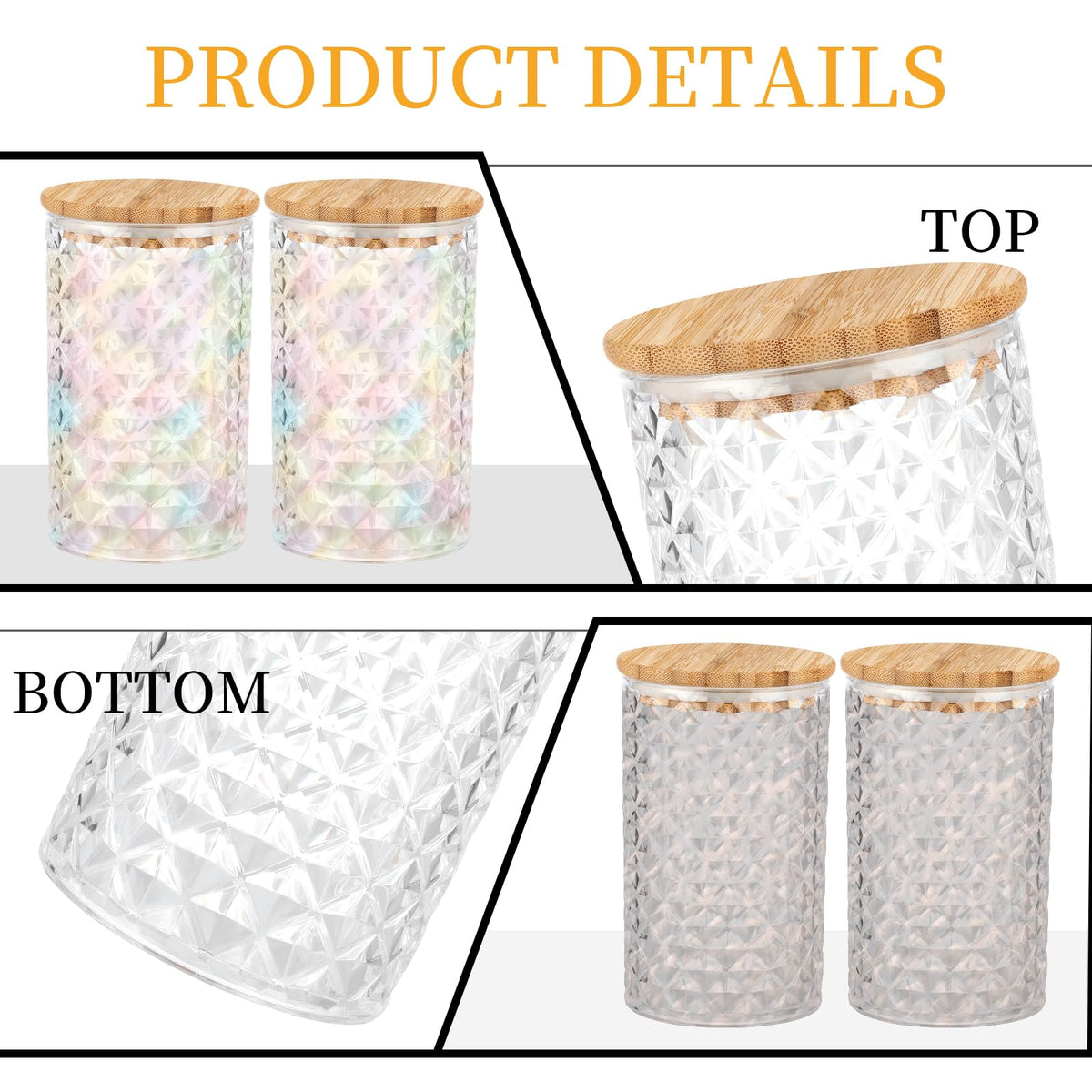 1200ML/42OZ Acrylic Bath Salt Jar with Wooden Scoop Bath Salt with Lids and Scoop Bath Salt Container Bath Salt Big Jar for Salt Candy Tea